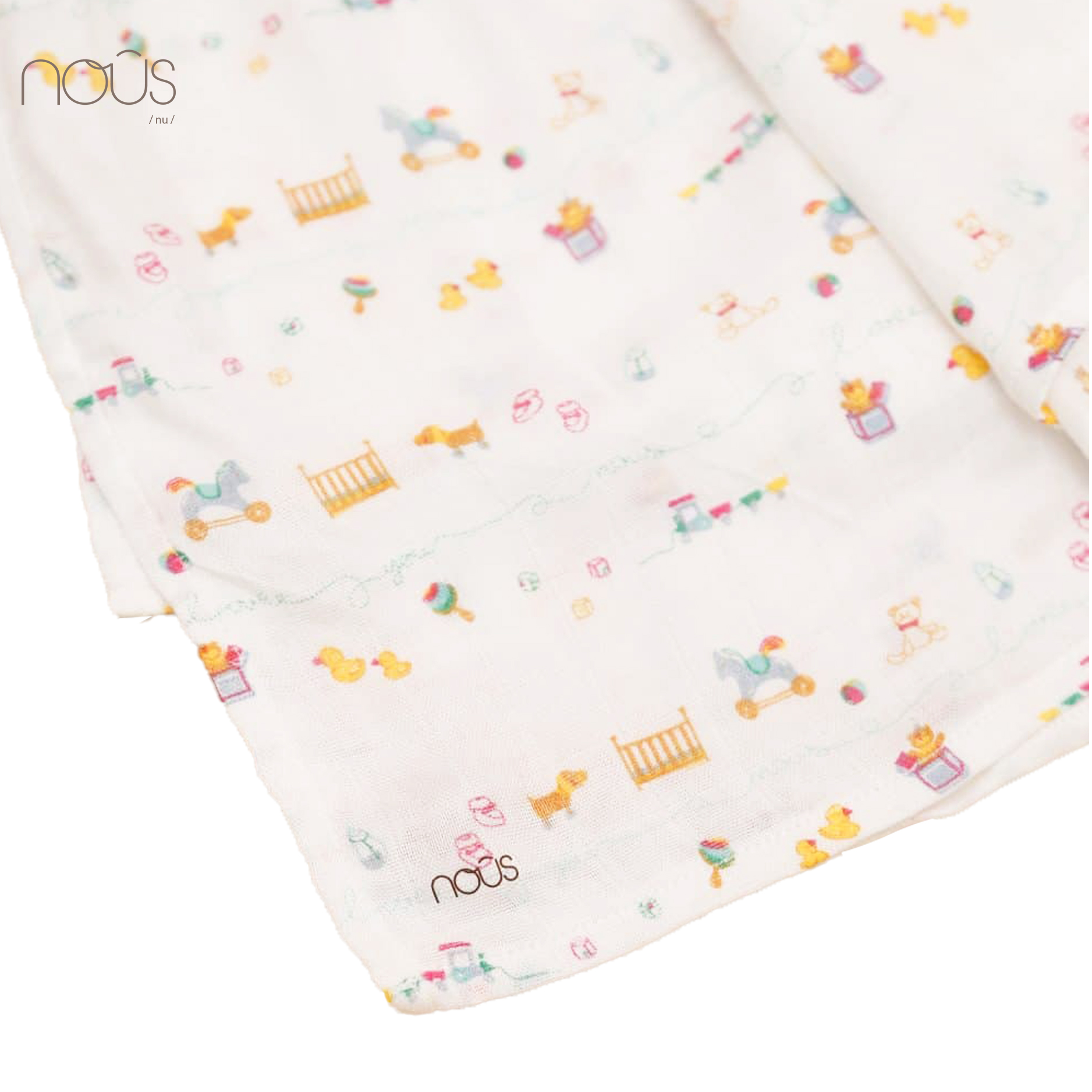 Khăn bamboo đồ chơi chấm bi xanh