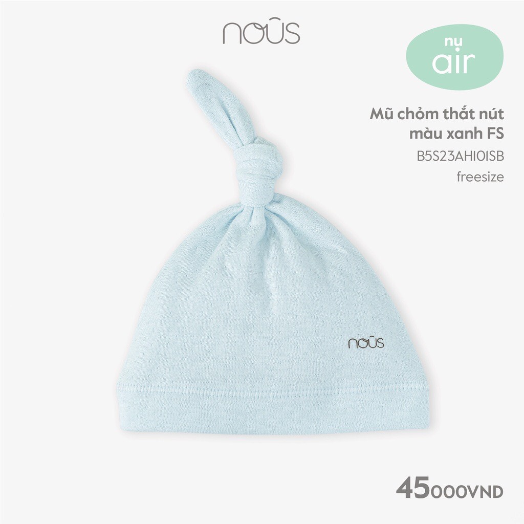 Mũ chỏm Nous thắt nút màu xanh