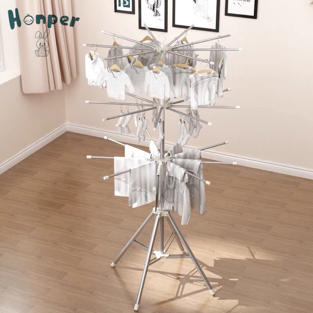 Cây phơi đồ inox gấp gọn Honper HP215 (60 kẹp)