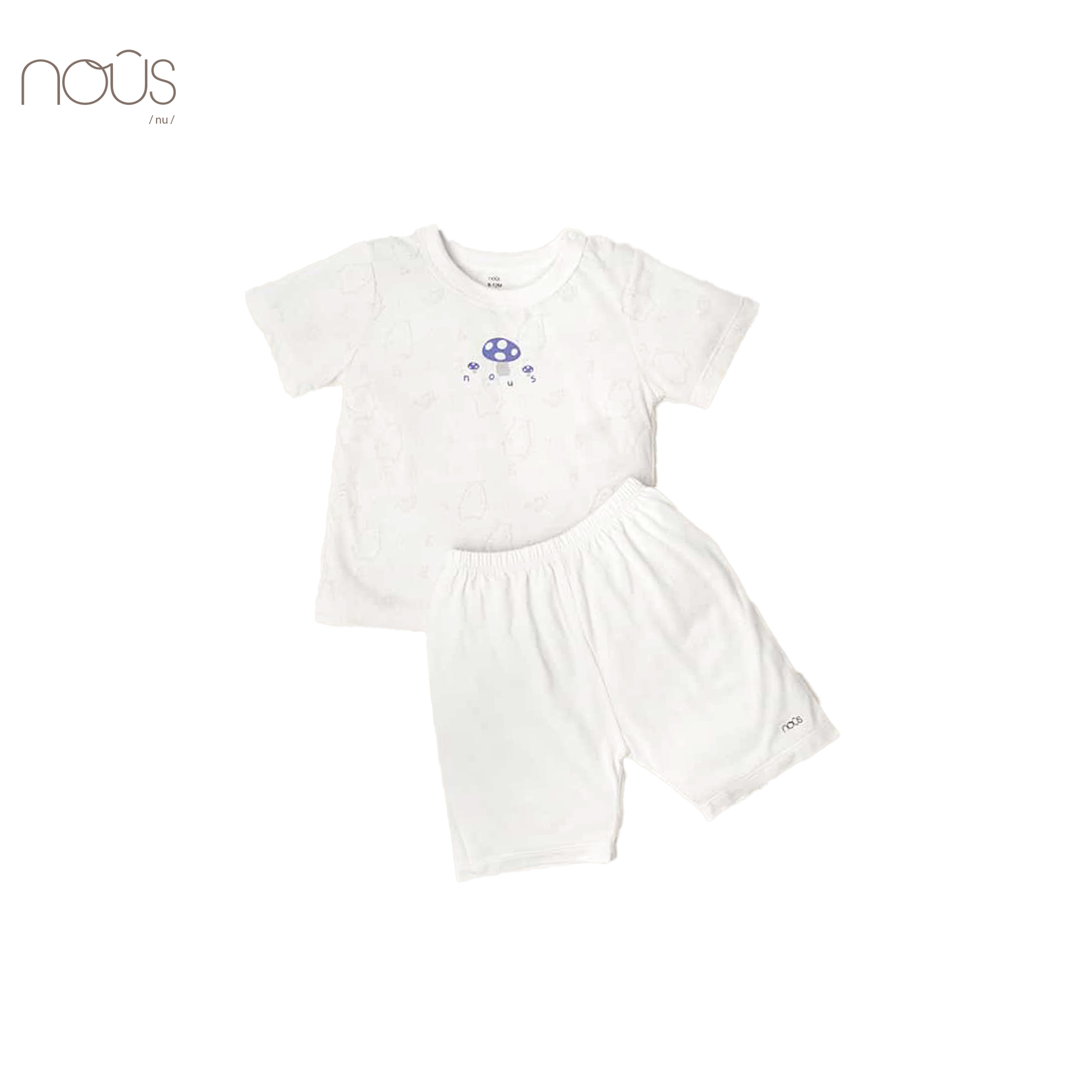 Bộ cài vai cộc trắng hình cây nấm