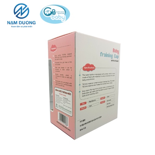 Bình tập uống nước tritan cho bé GB-Baby 300ml (Tặng kèm chổi vệ sinh ống hút)