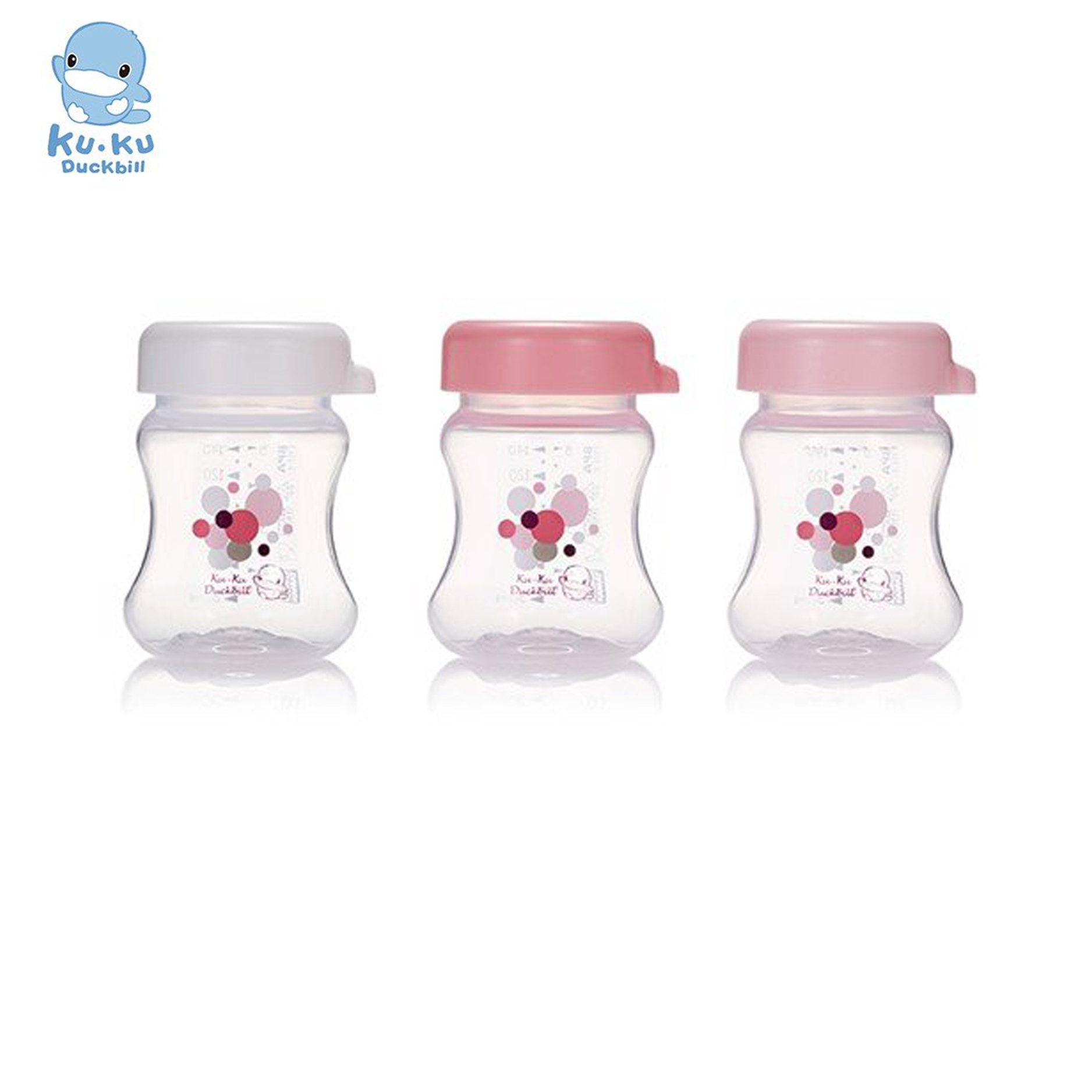 Bộ 3 bình trữ sữa KUKU bằng nhựa PP dung tích 140ml