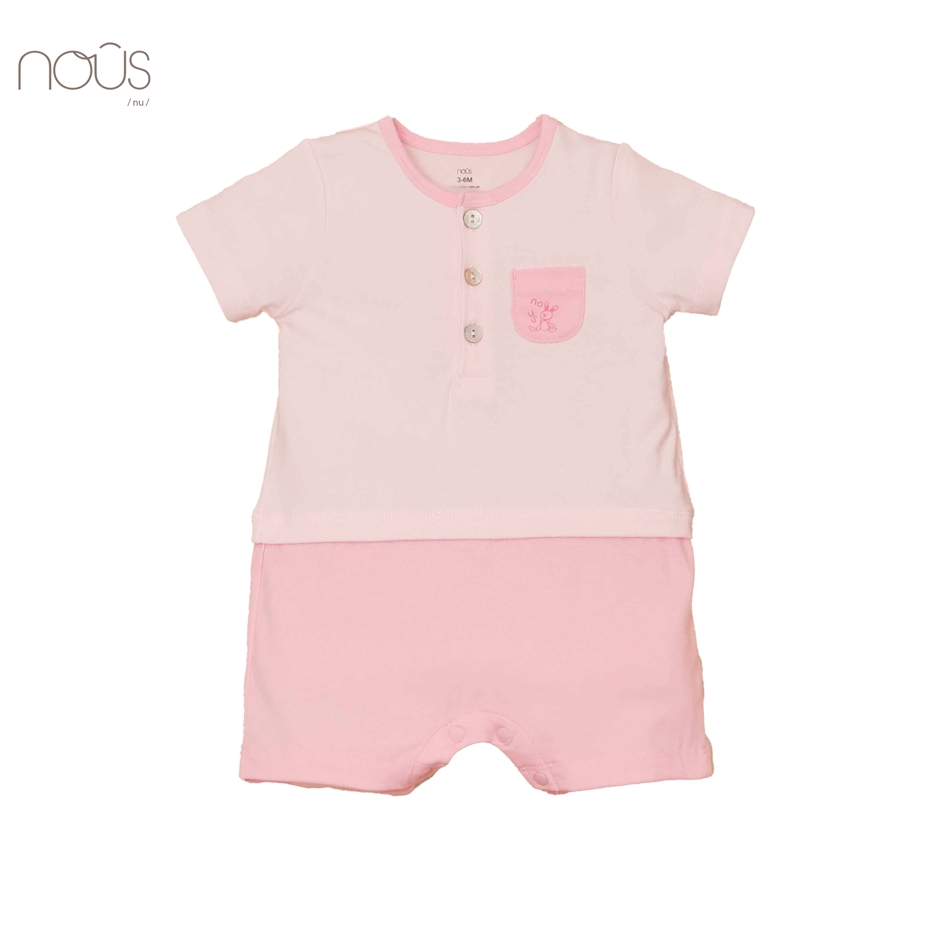 Bộ body cộc petit hồng trơn