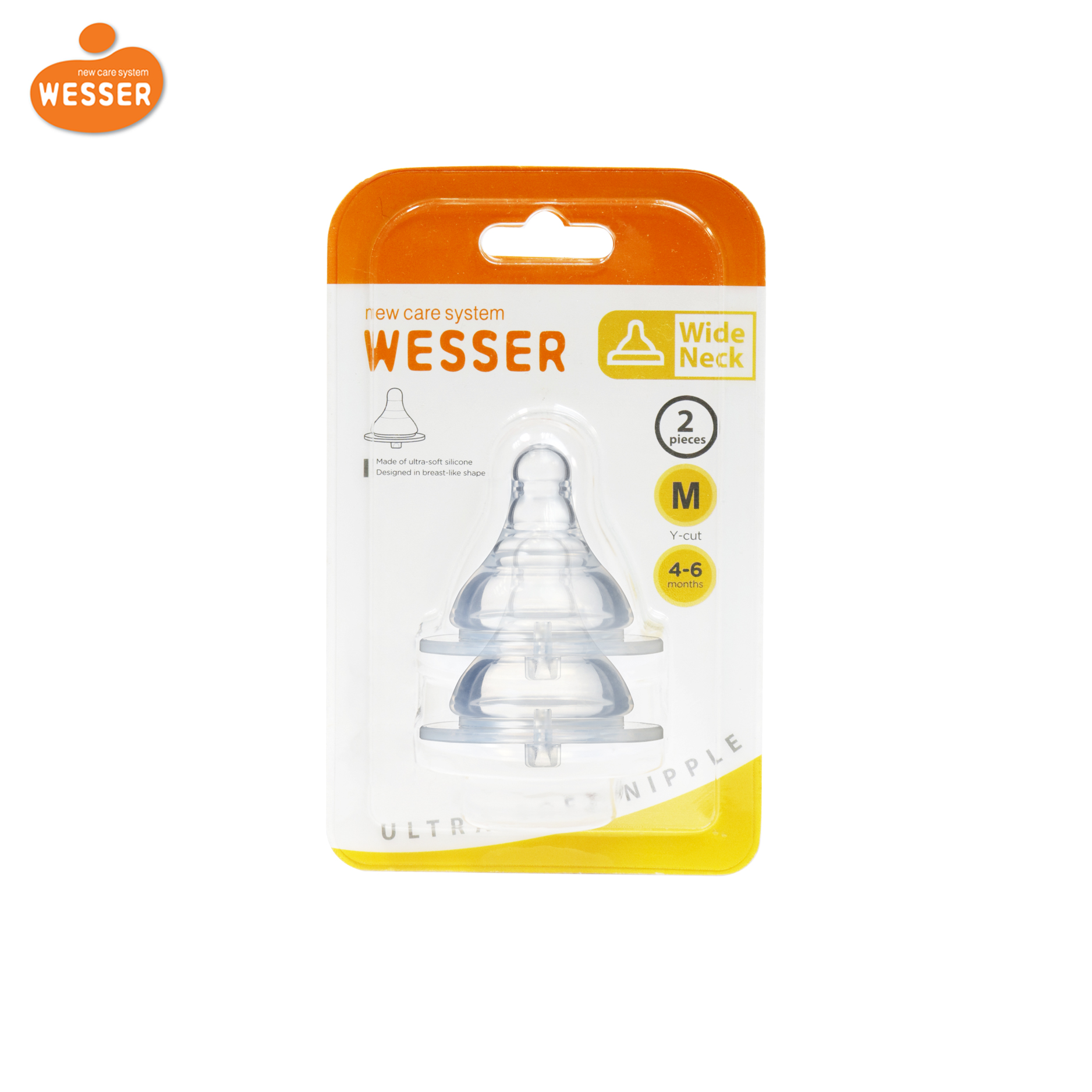 Vỉ 2 núm ty Wesser cổ rộng siêu mềm size M