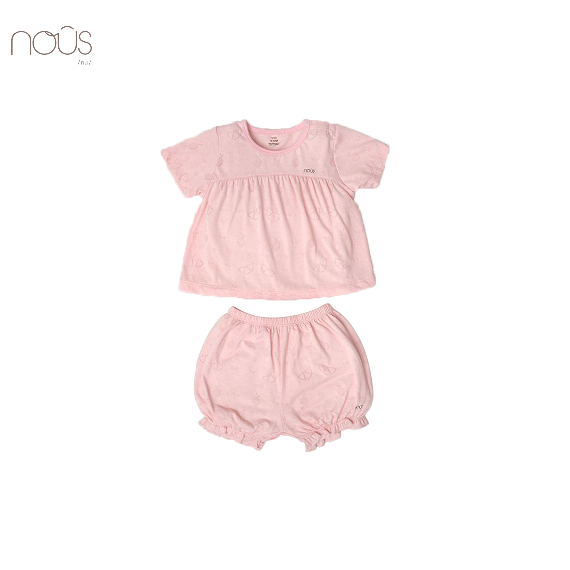 Bộ cài vai cộc hồng hoạ tiết dưa hấu