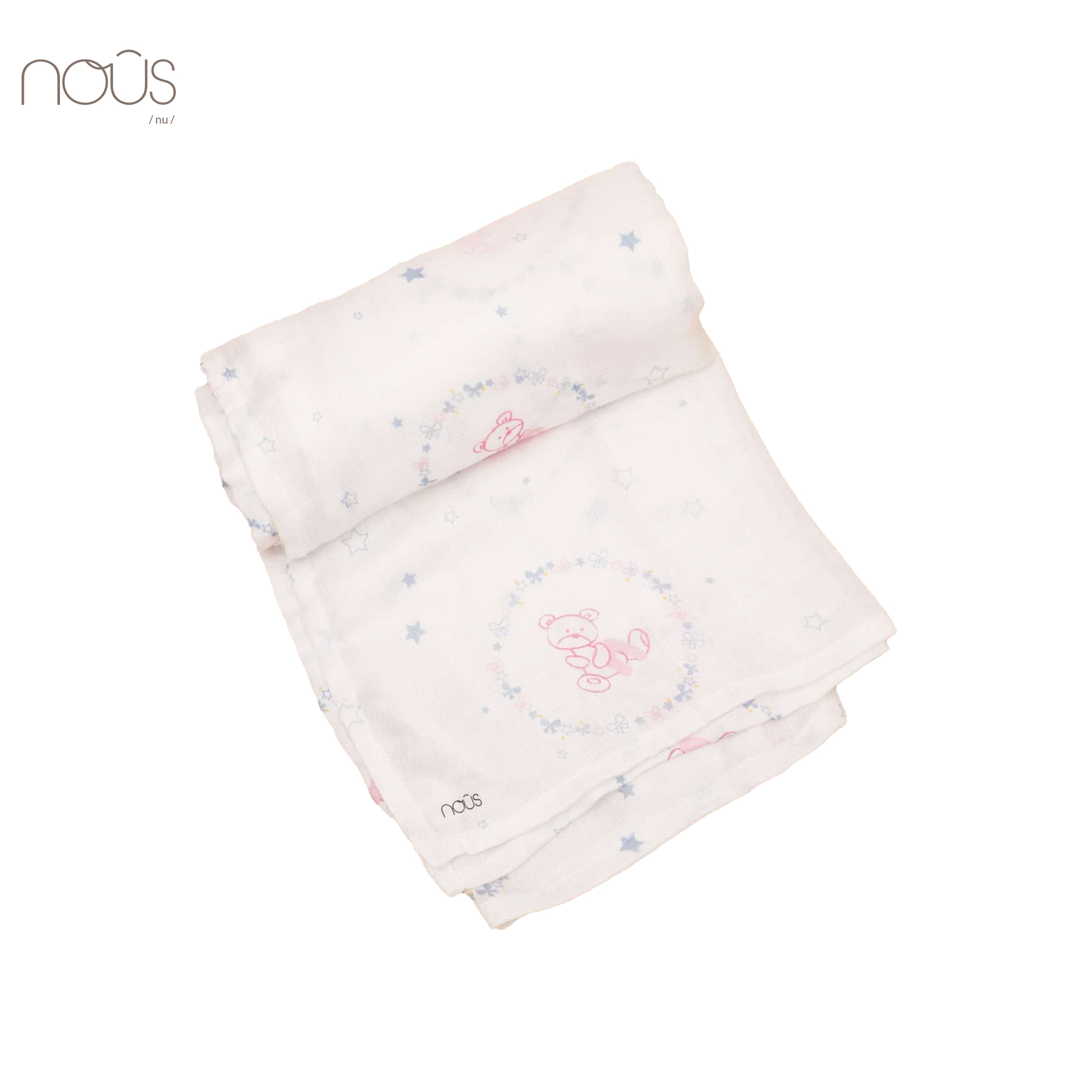 Khăn bamboo gấu bông Nous hồng