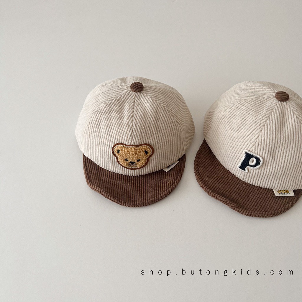 Mũ lưỡi trai len tăm họa tiết cho bé