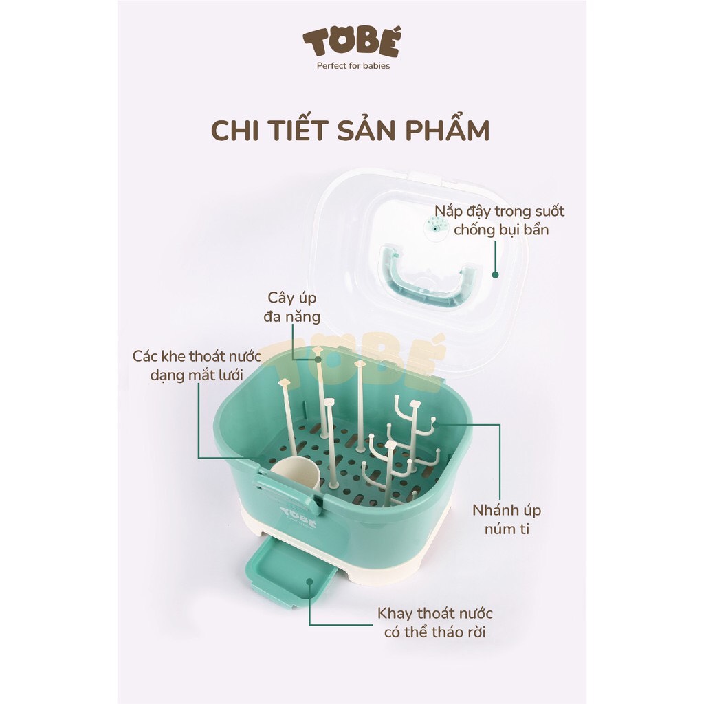 Giá úp bình sữa có nắp đậy Binky