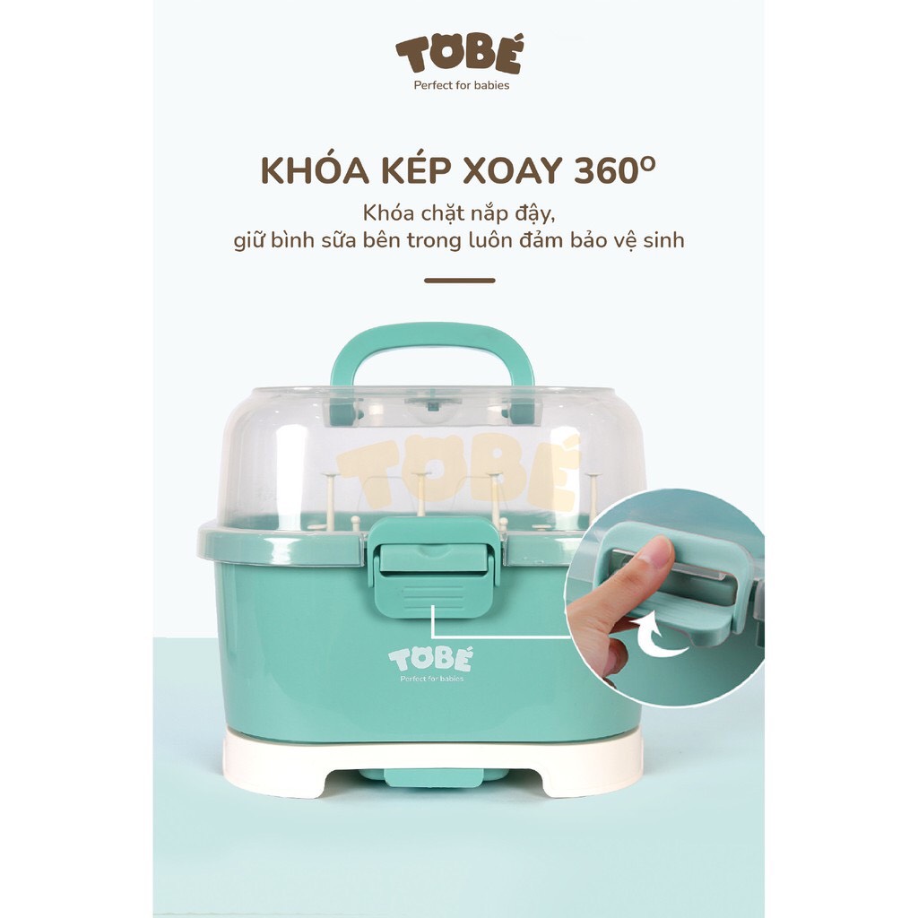 Giá úp bình sữa có nắp đậy Binky