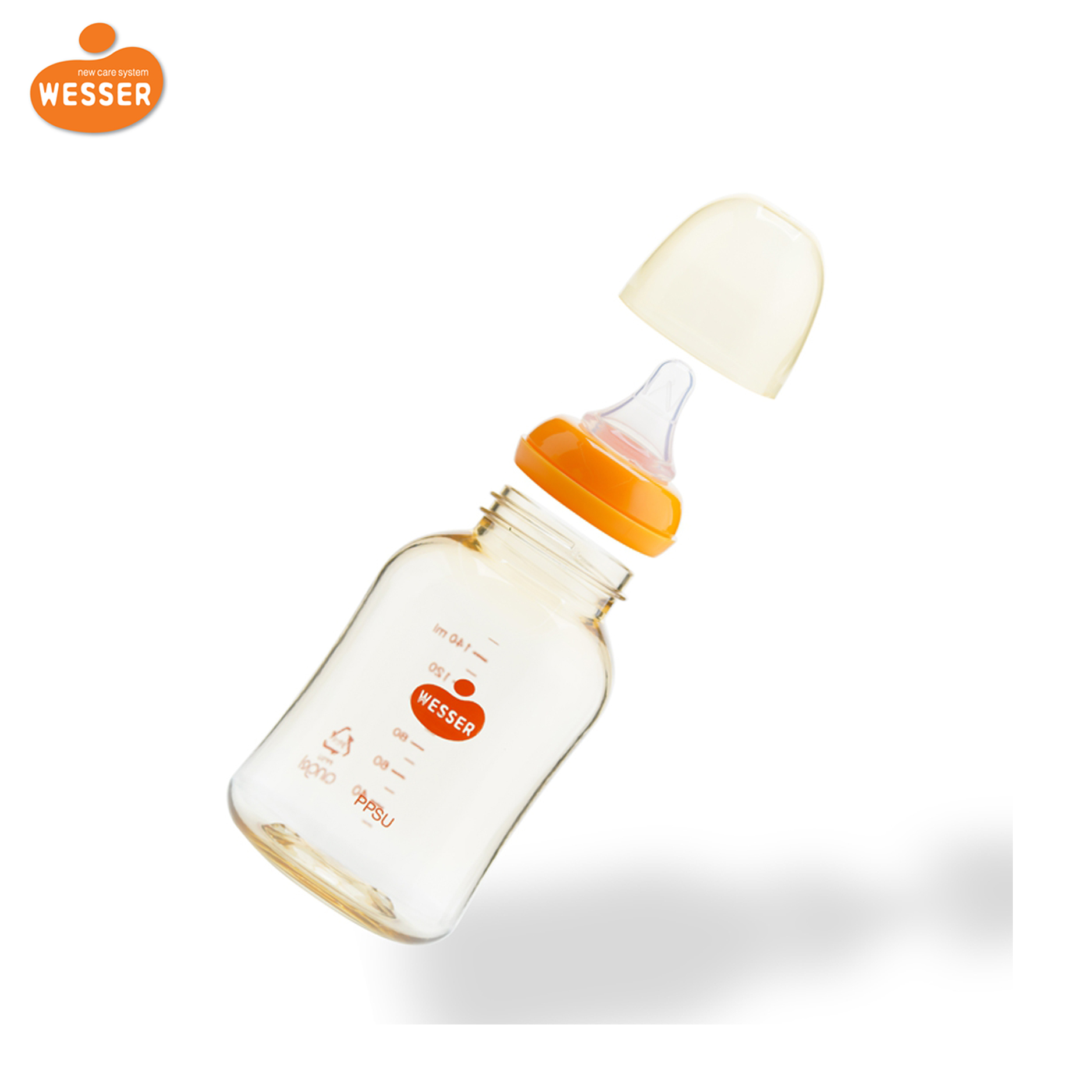 Bình sữa Wesser cổ hẹp nhựa PPSU 140ml