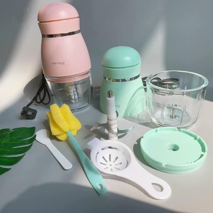 Máy xay cầm tay đa năng Hattiecs cao cấp 6 lưỡi dao 300ml