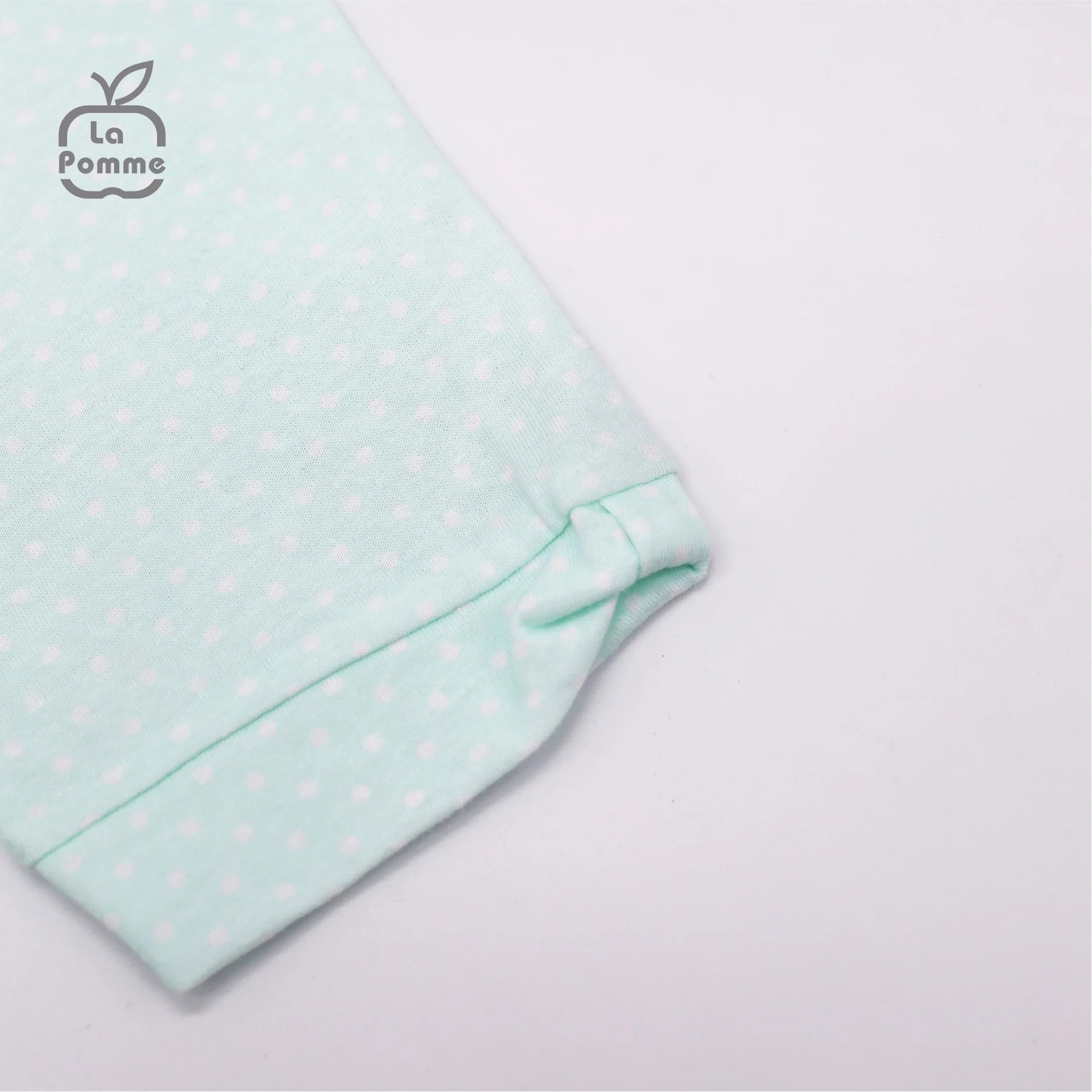 Bộ cộc tay La Pomme chấm bi xanh
