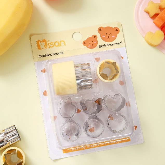 Bộ khuôn Misan cắt tạo hình rau củ quả inox 8 món