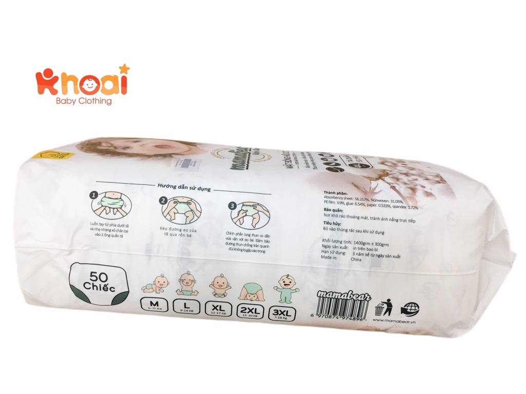 Tã quần Mama Bear size 4XL - 50 miếng (22-28kg)