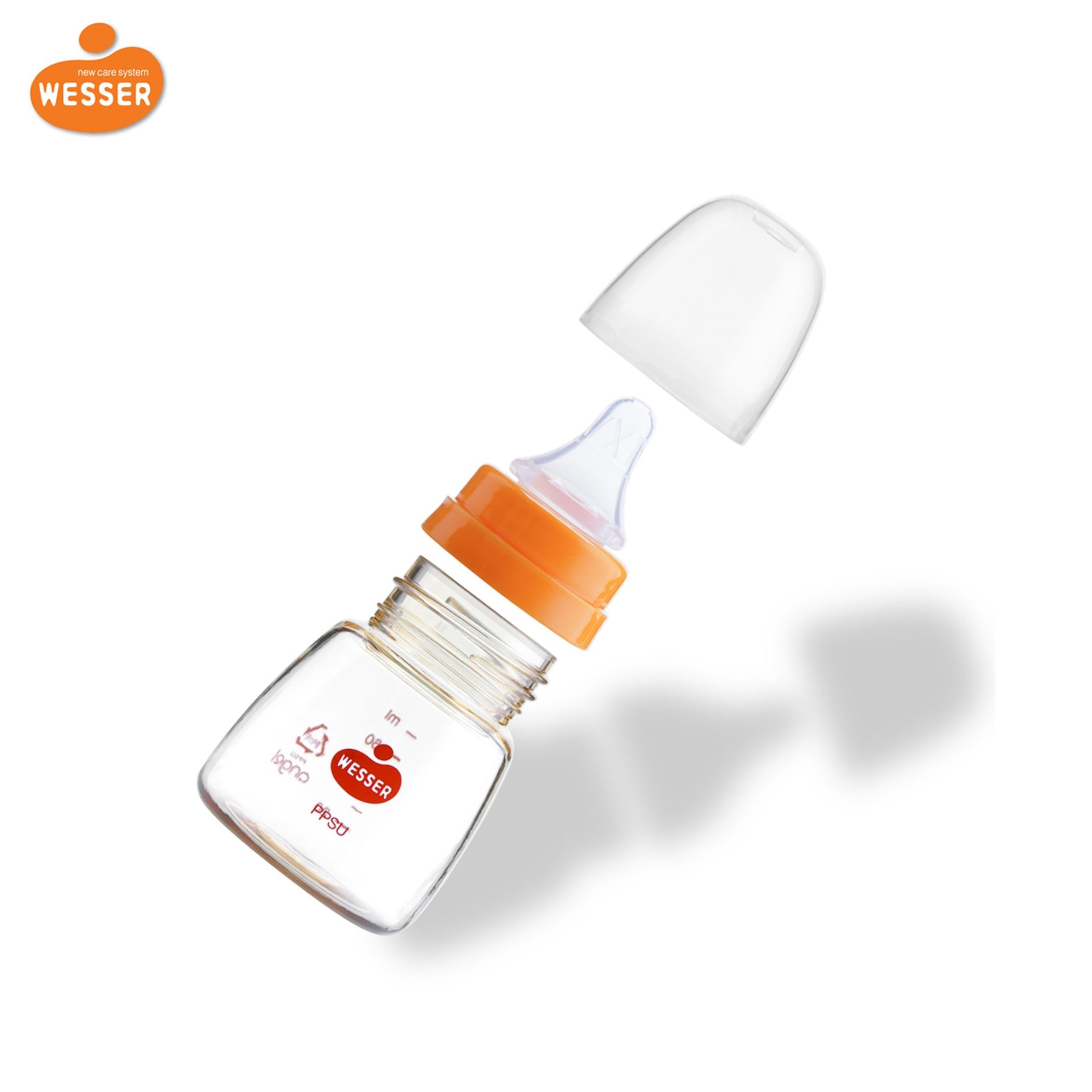 Bình sữa Wesser cổ hẹp nhựa PPSU 60ml