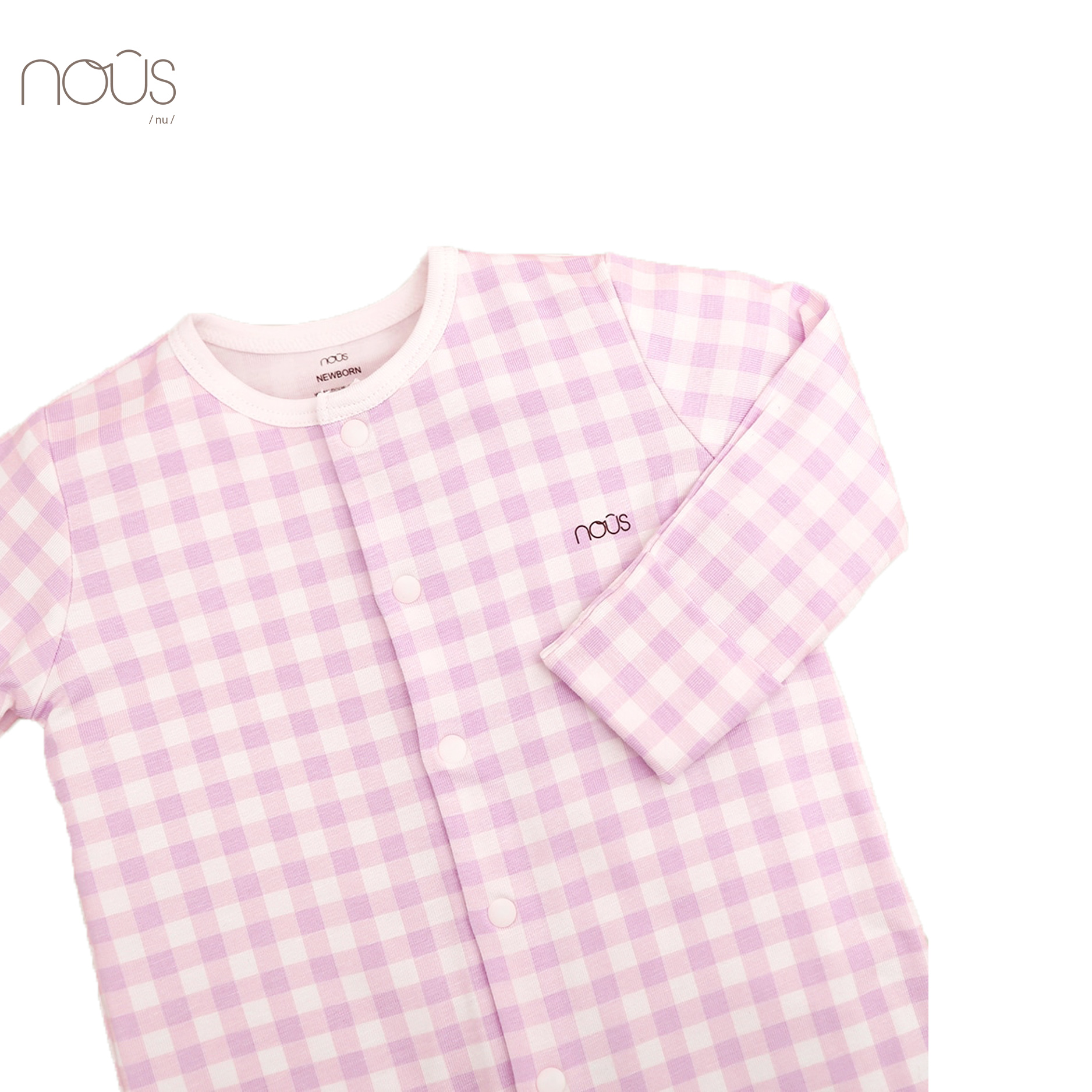 Bộ body có tất tím kẻ ô vuông size Newborn (dành cho bé sơ sinh dưới 3.8Kg)