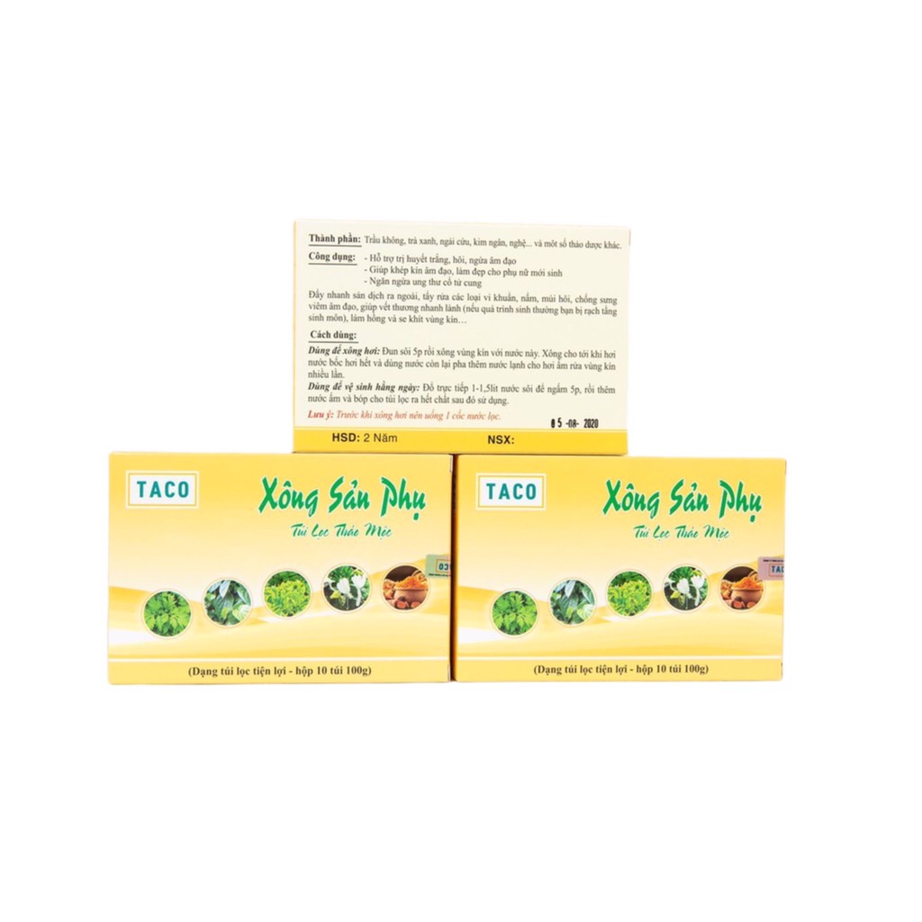 Túi lọc thảo dược xông sản phụ TACO - Dùng cho mẹ sau sinh (10 túi/hộp)