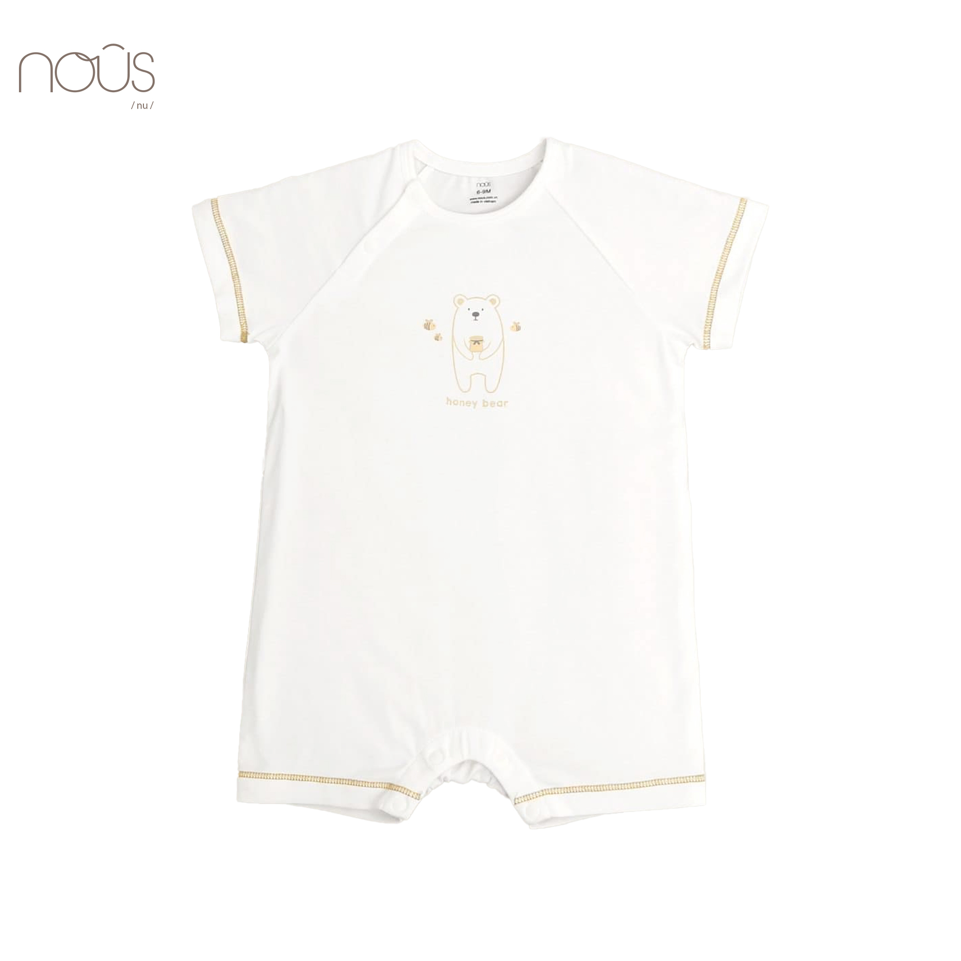 Bộ body cộc trắng hình gấu