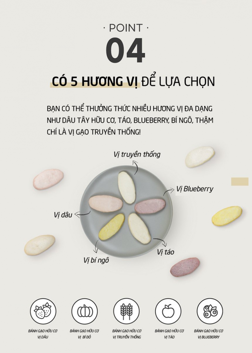 Bánh gạo hữu cơ Mom's Choice Hàn Quốc dạng dẹt (25g) - Từ 7 tháng