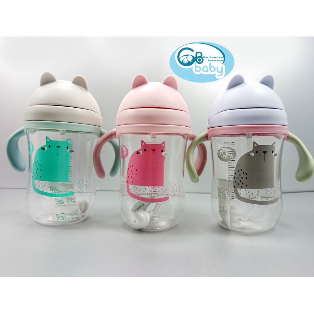 Bình tập uống nước tritan cho bé GB-Baby 300ml (Tặng kèm chổi vệ sinh ống hút)
