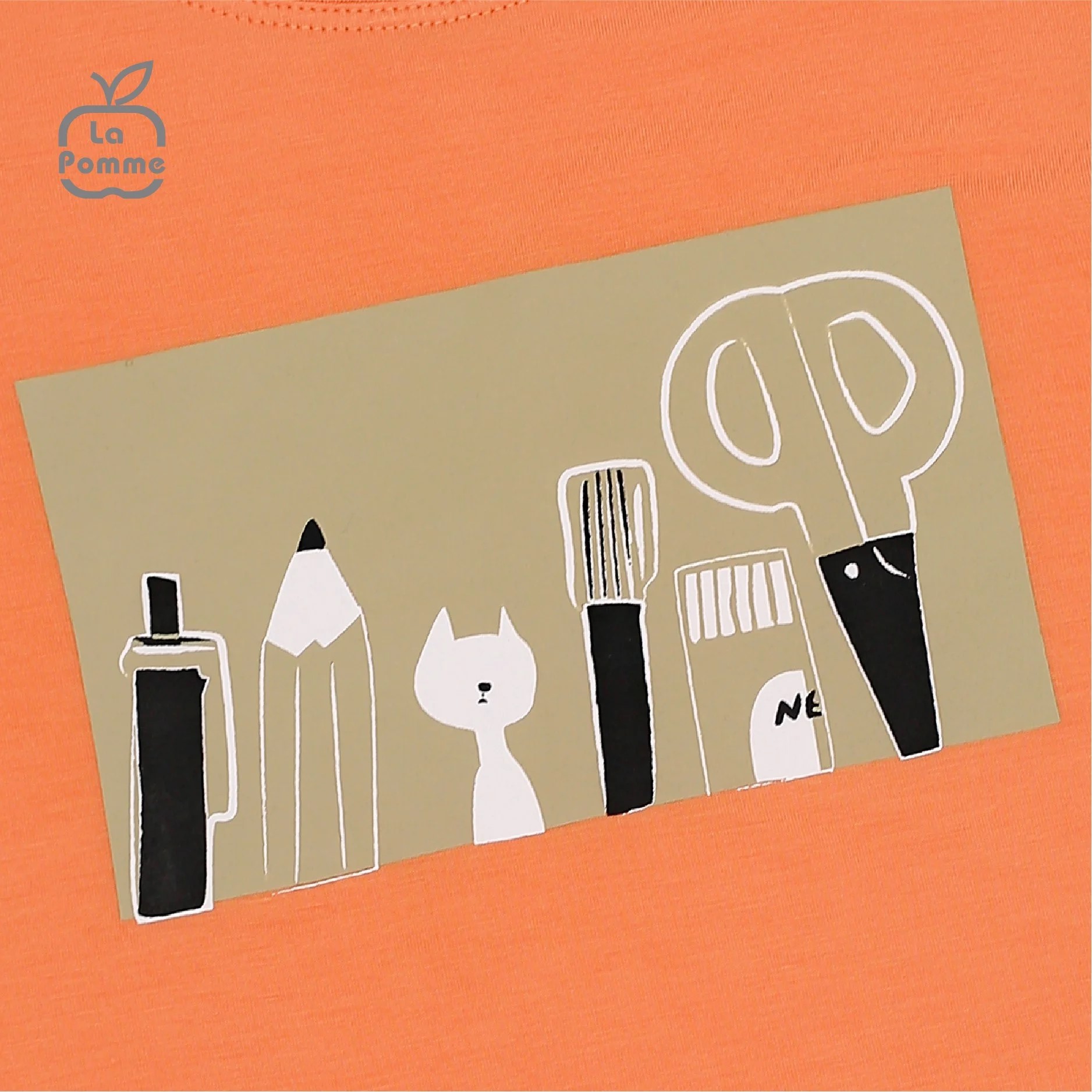 Bộ cộc tay La Pomme mèo con và cây bút vẽ