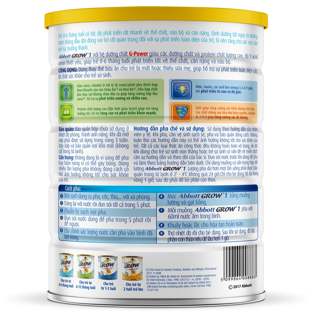 Sữa Abbott Grow 1 (0-6 tháng)