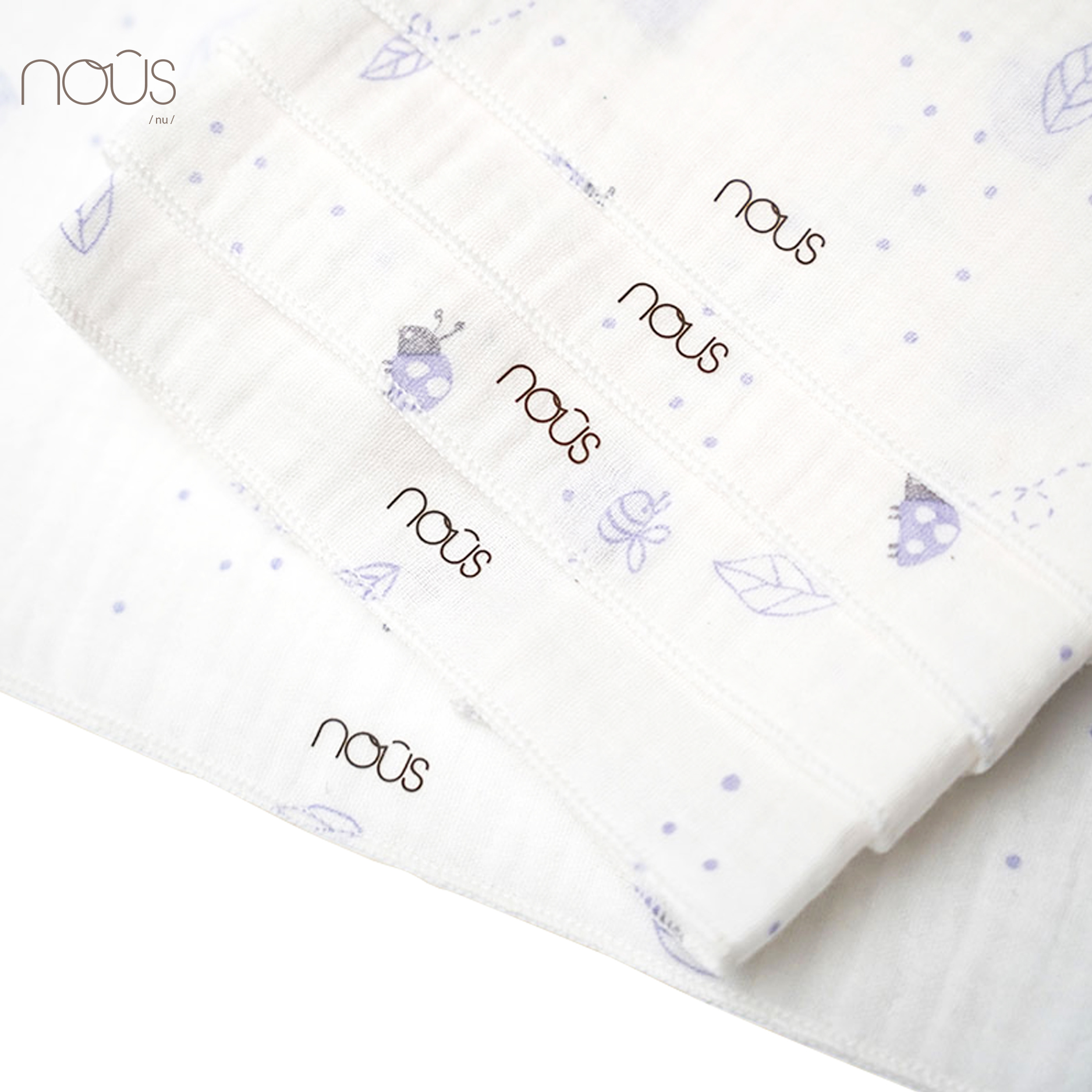 [Set 5 khăn] Khăn sữa trắng hình ốc sên và lá