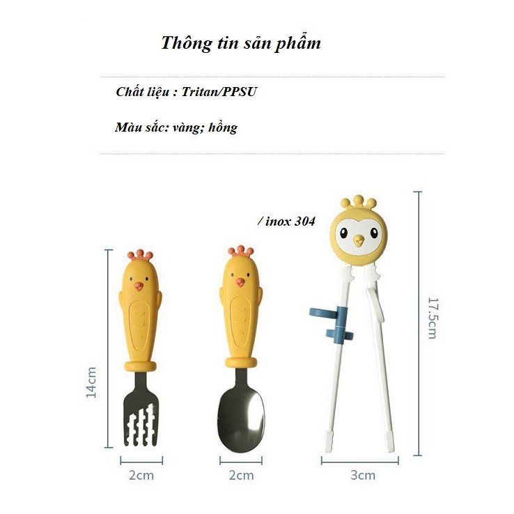 Set Đũa gà kèm thìa nĩa HK2133 - Honper NK