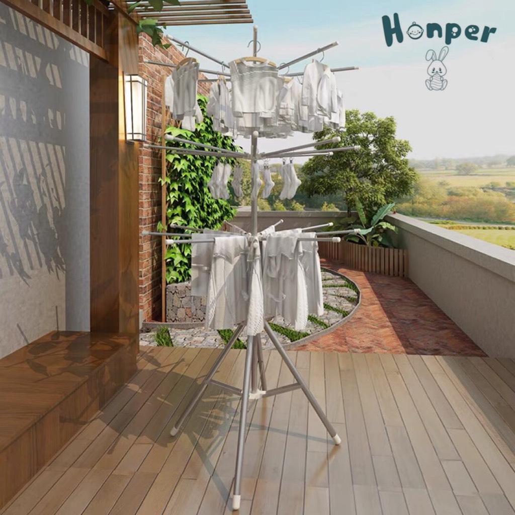 Cây phơi đồ inox gấp gọn Honper HP215 (60 kẹp)