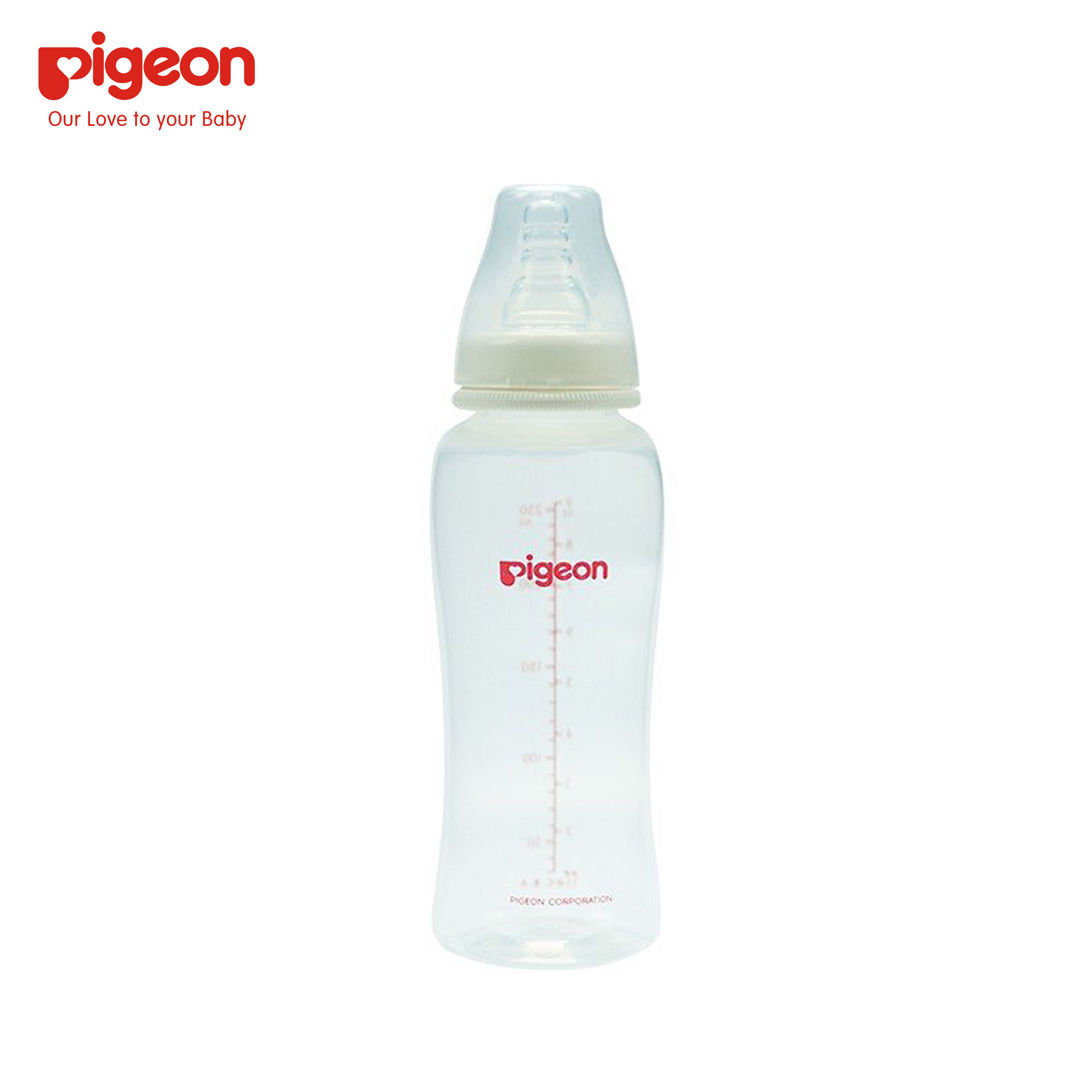 Bình sữa Pigeon cổ hẹp nhựa PP Streamline không BPA 250ml 4M+
