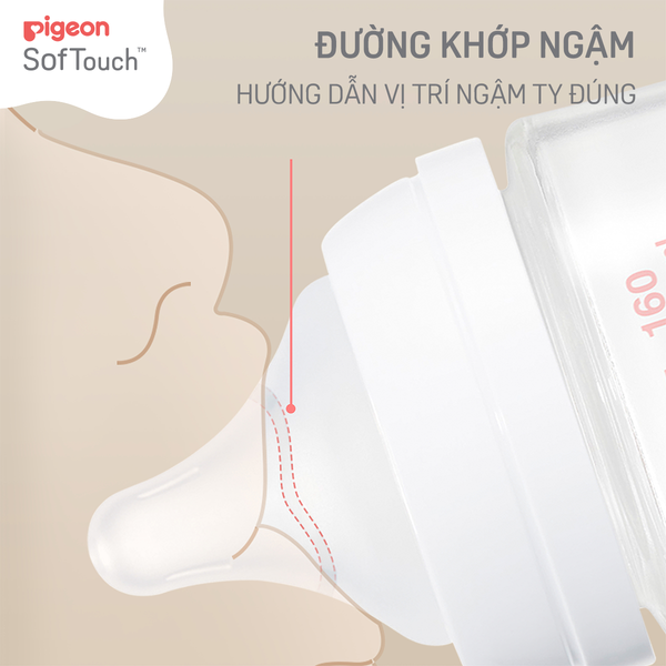 Bình sữa cổ rộng Pigeon PPSU Plus thế hệ III 160ml 0M+