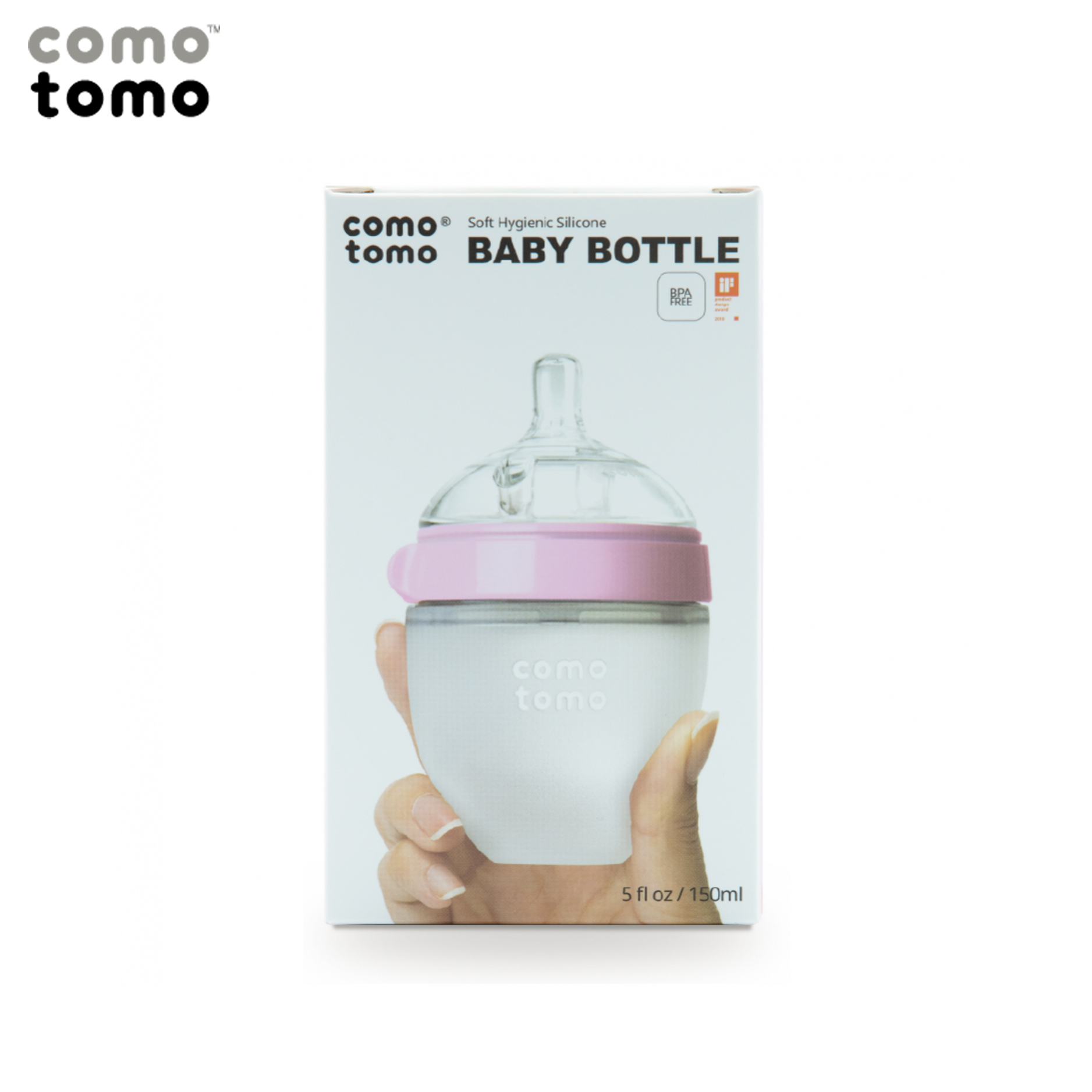 Bình sữa silicone Comotomo 150ml - Hồng