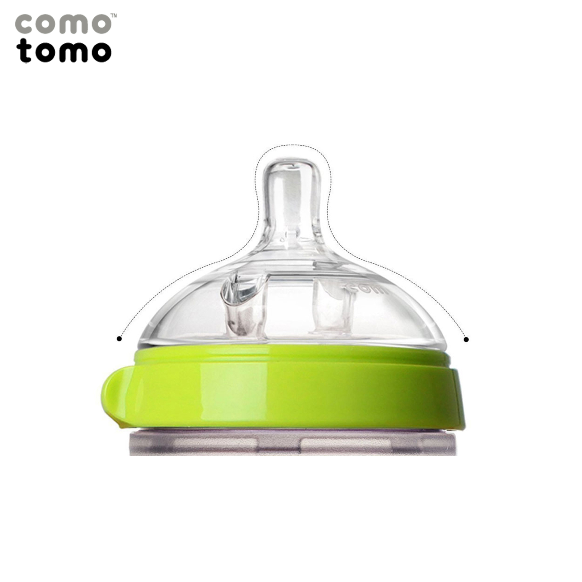 Bình sữa silicone Comotomo 250ml - Xanh