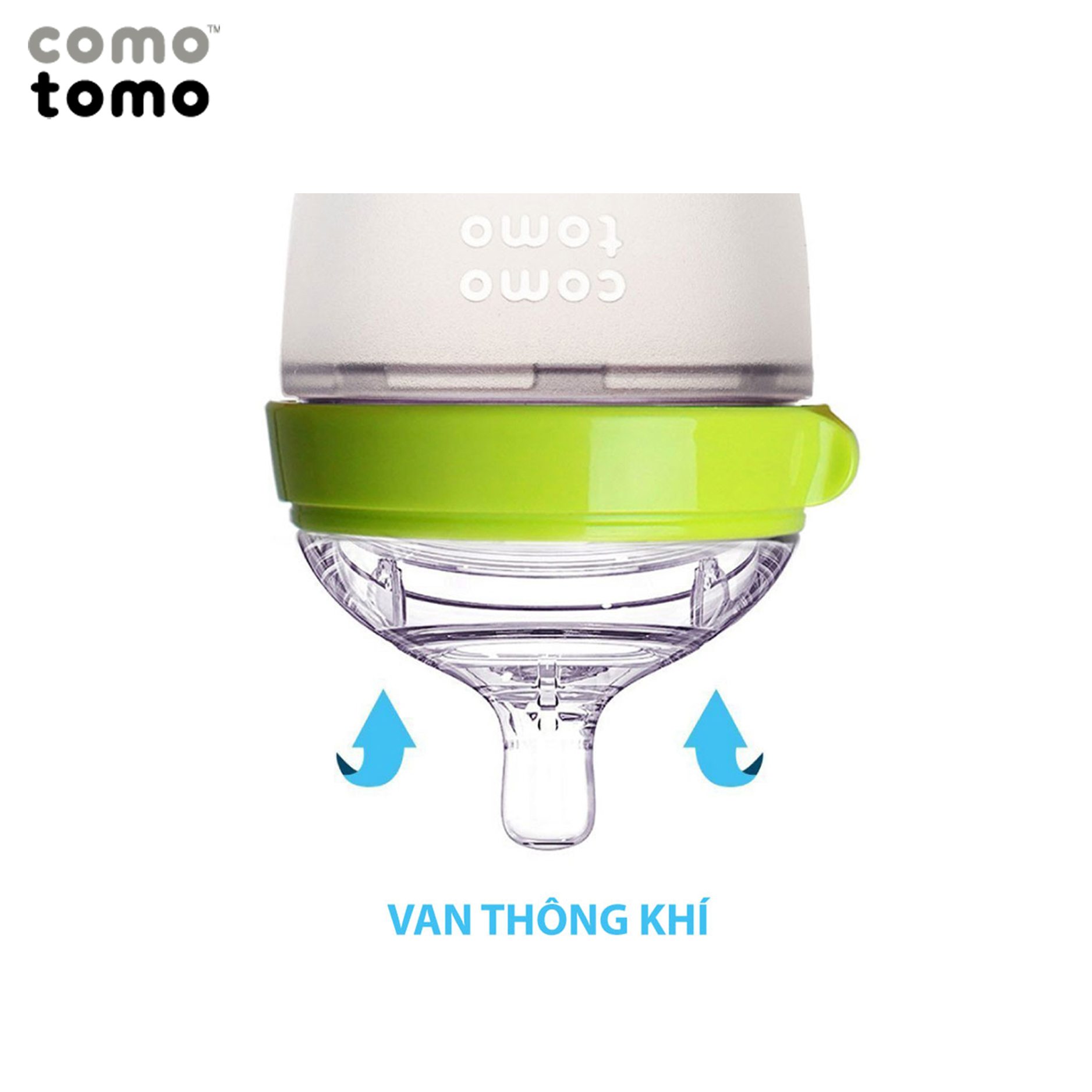 Bình sữa silicone Comotomo 150ml - Xanh