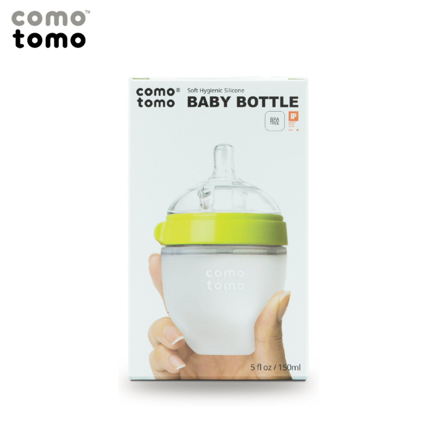 Bình sữa silicone Comotomo 150ml - Xanh