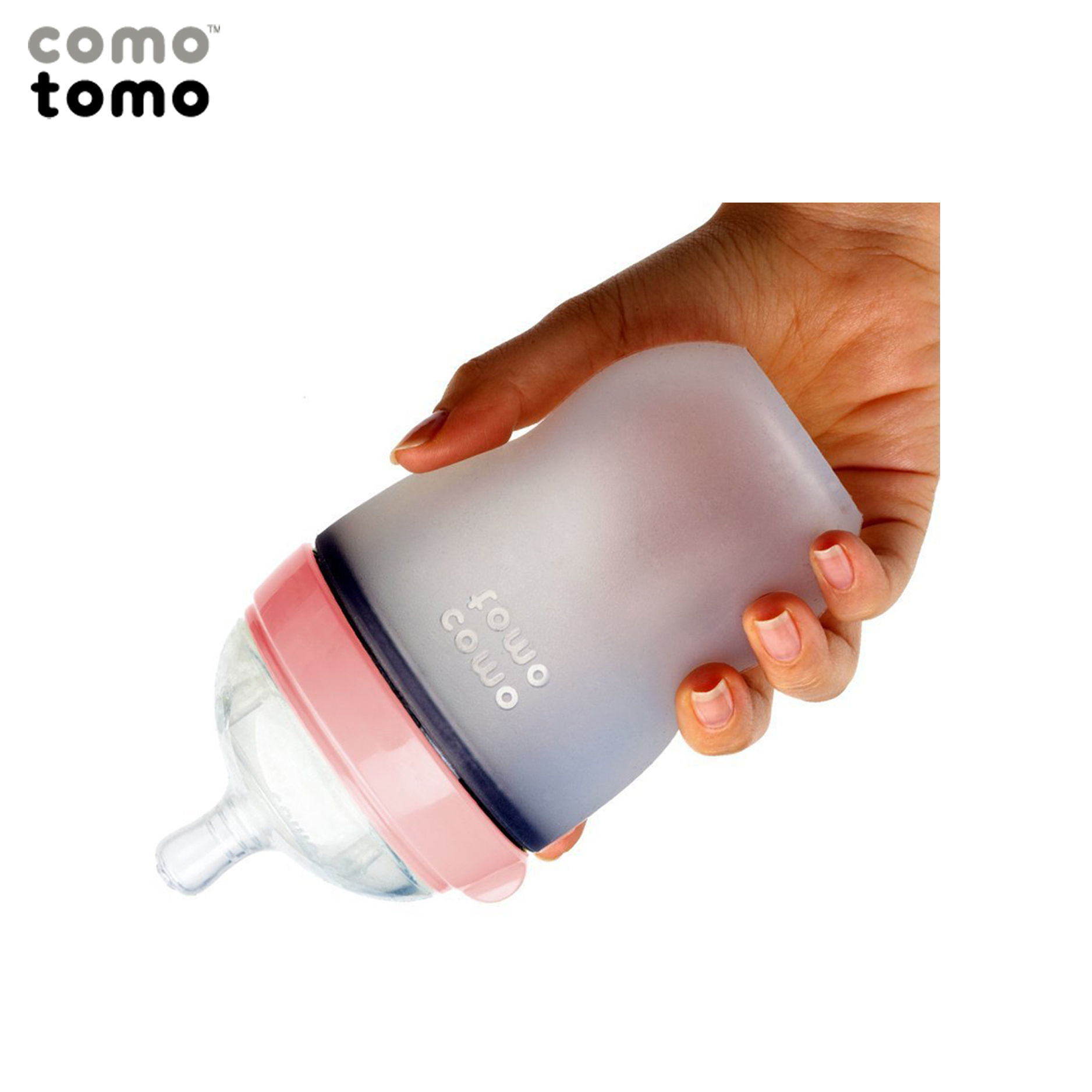 Bình sữa silicone Comotomo 250ml - Hồng