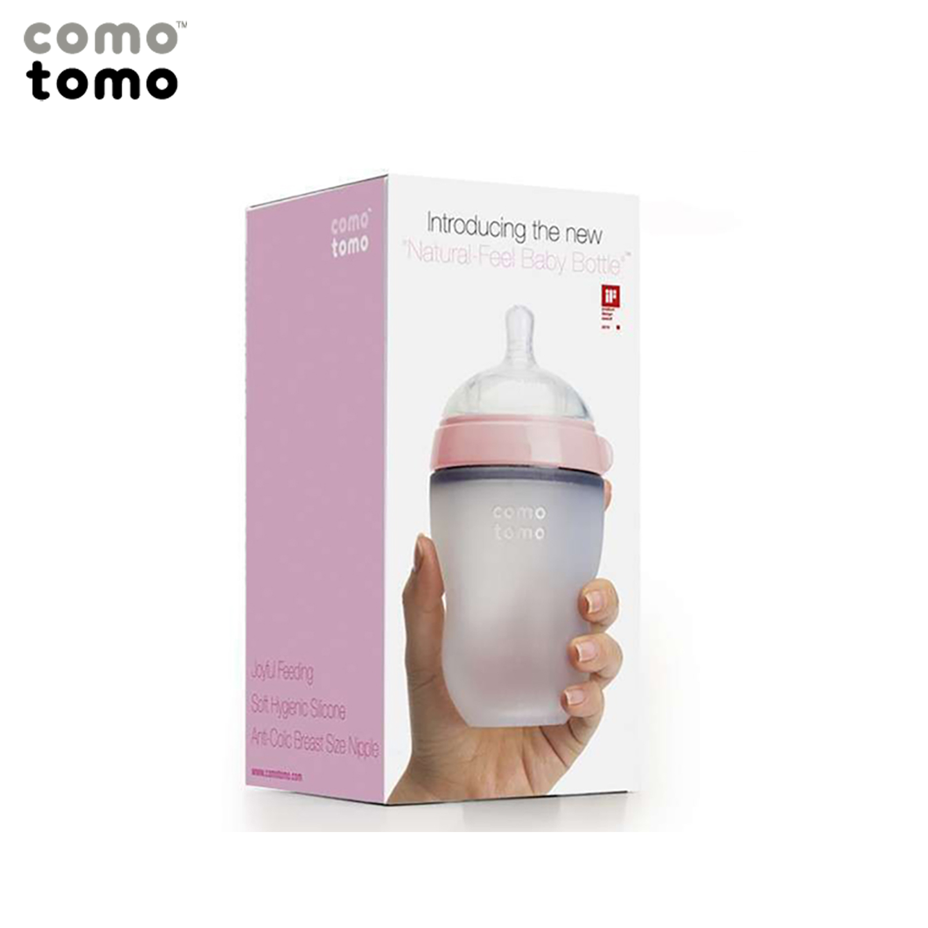 Bình sữa silicone Comotomo 250ml - Hồng