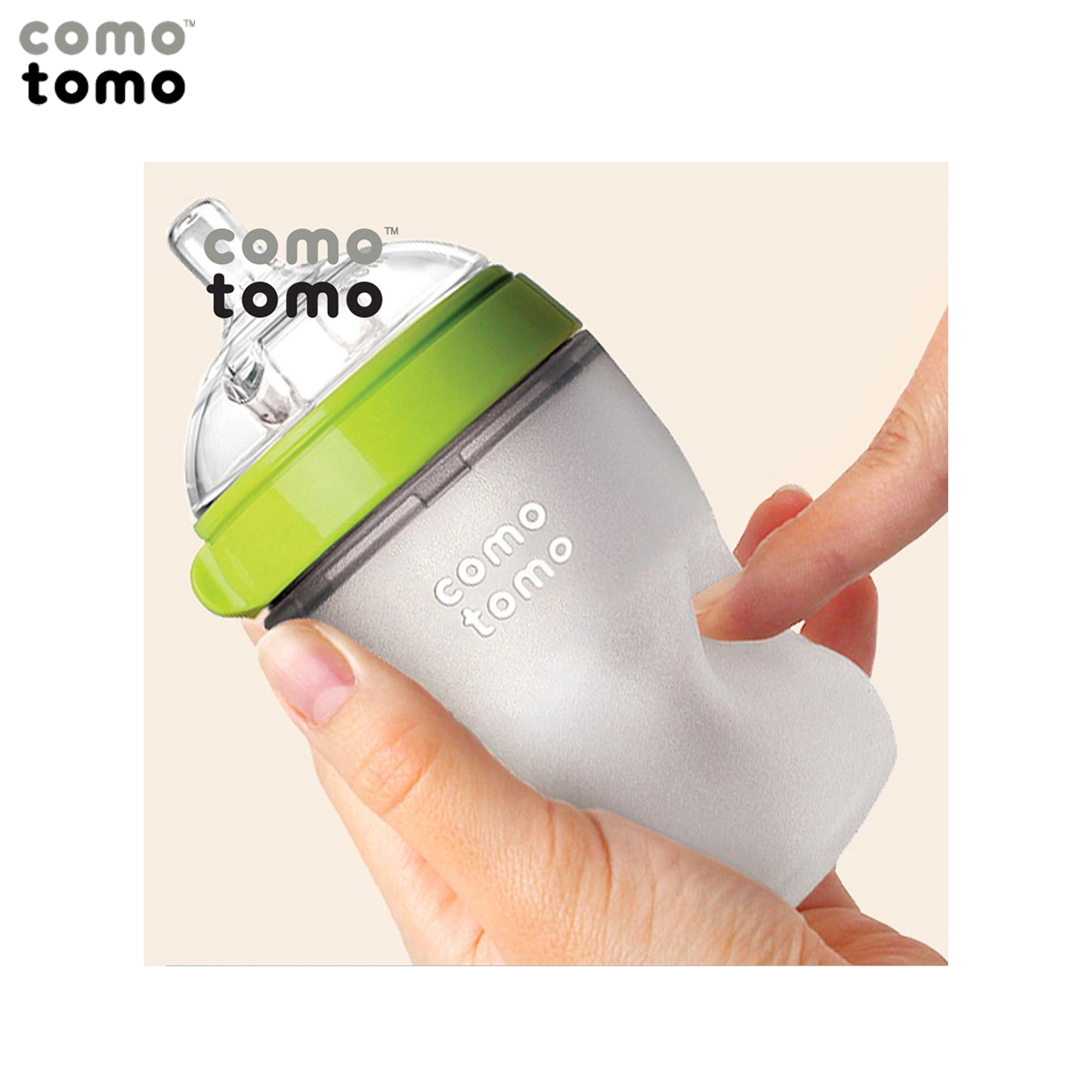 Bình sữa silicone Comotomo 250ml - Xanh