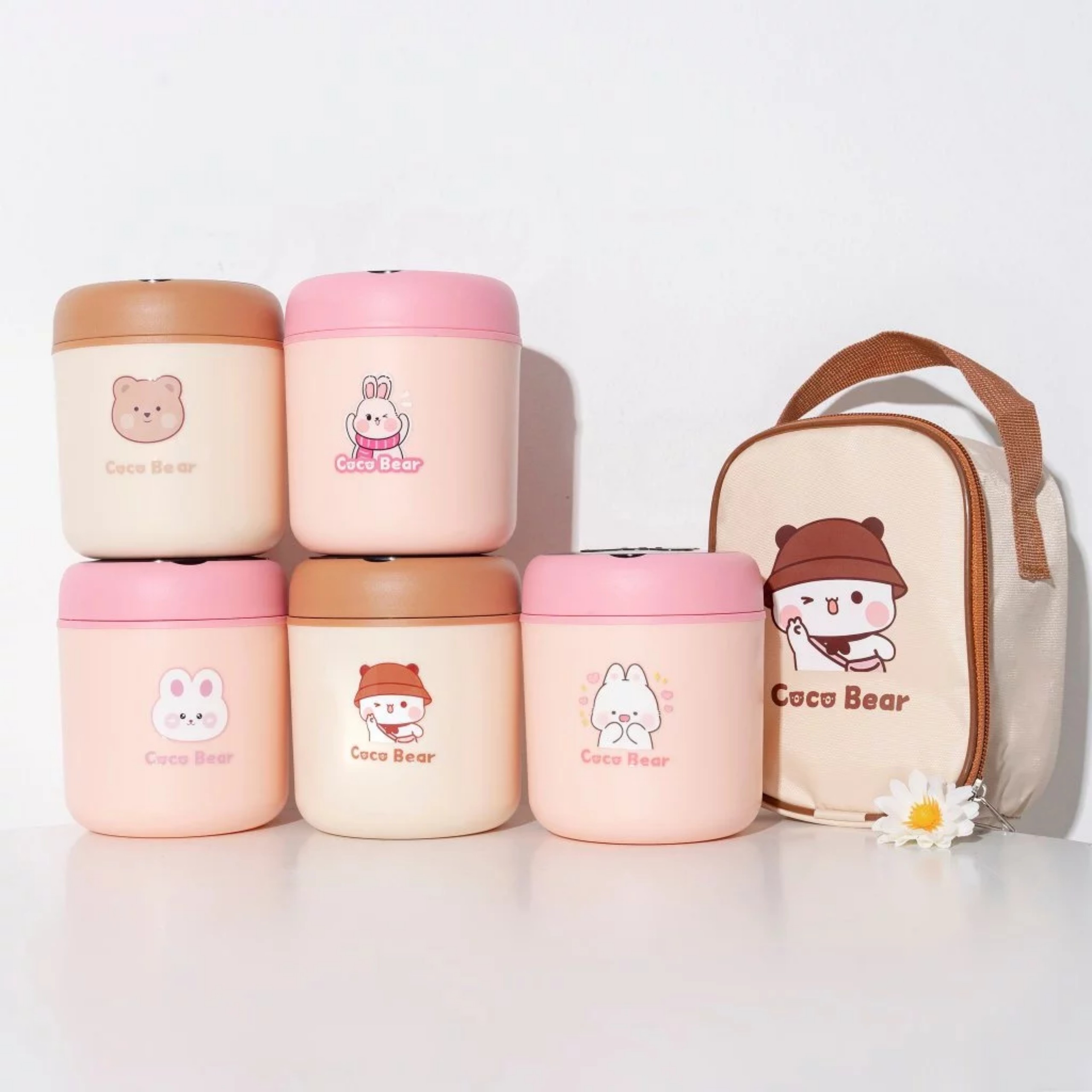 Bình ủ cháo Coco Bear 530ml (Kèm thìa và túi giữ nhiệt)