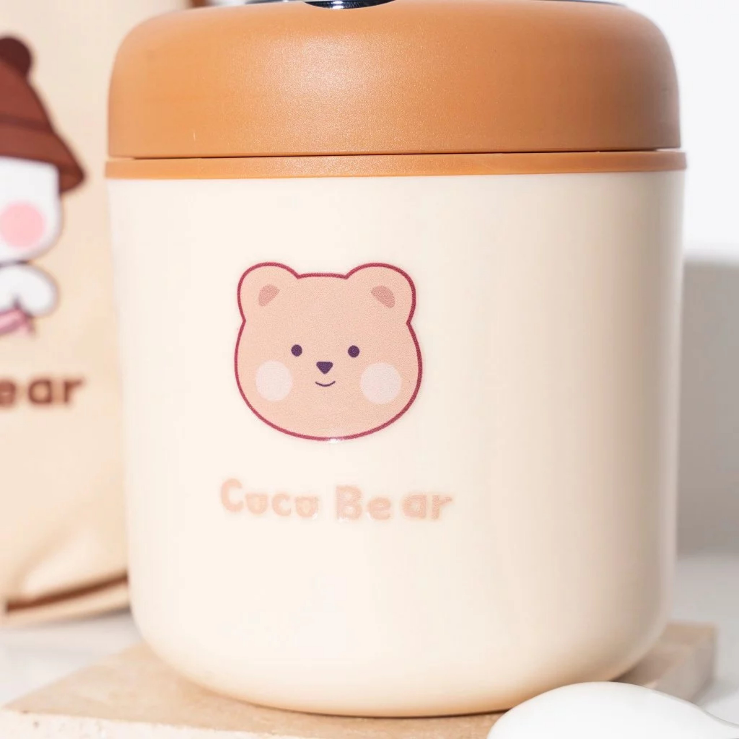 Bình ủ cháo Coco Bear 530ml (Kèm thìa và túi giữ nhiệt)