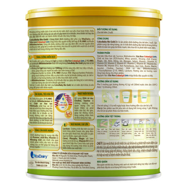 Sữa ColosBaby Bio Gold 2+ (trên 2 tuổi) - 800g
