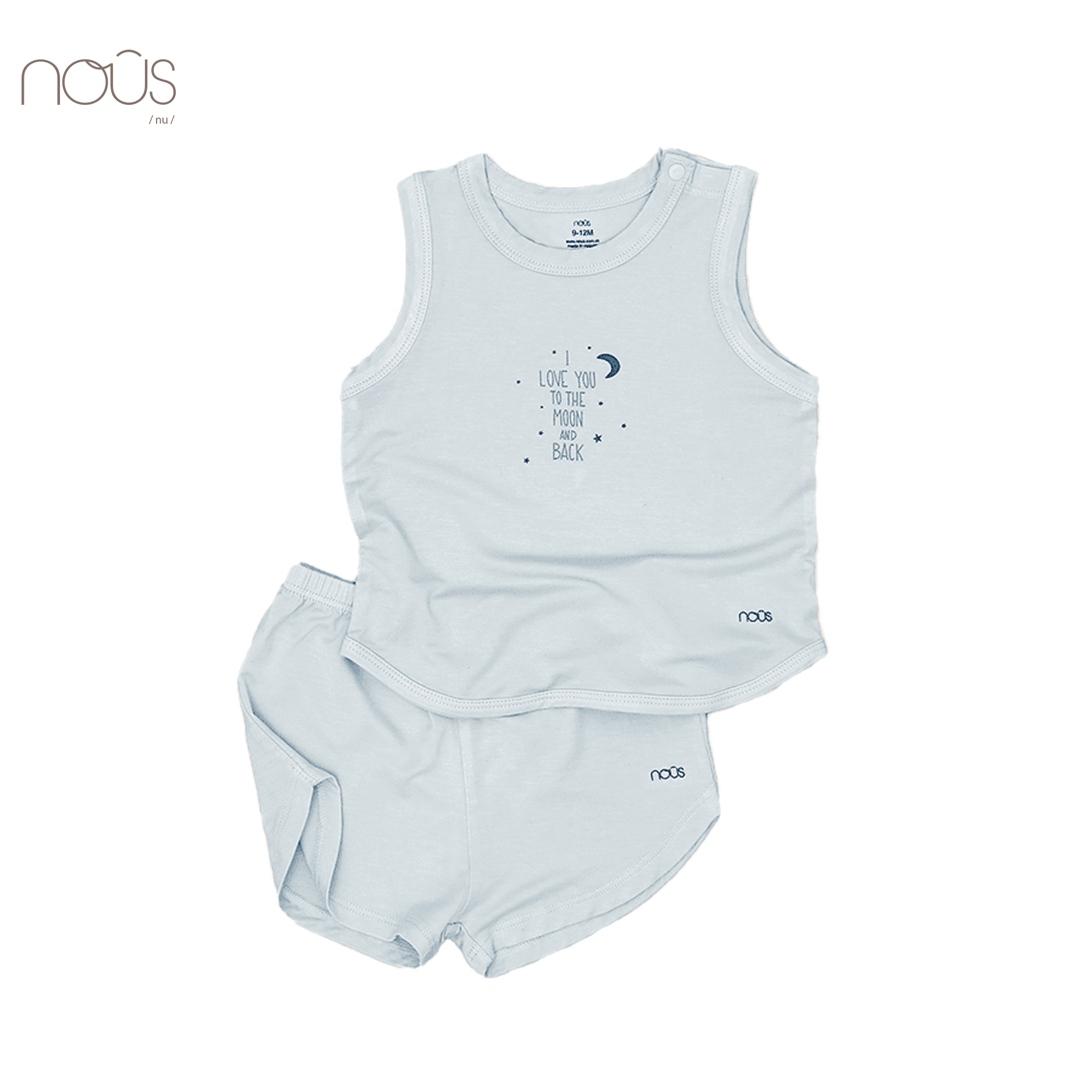 Bộ ba lỗ xanh in chữ và trăng sao