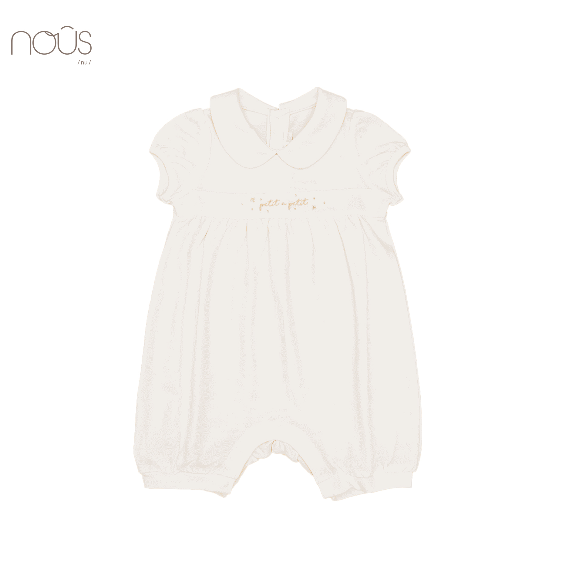 Bộ Body cộc màu trắng thêu chữ