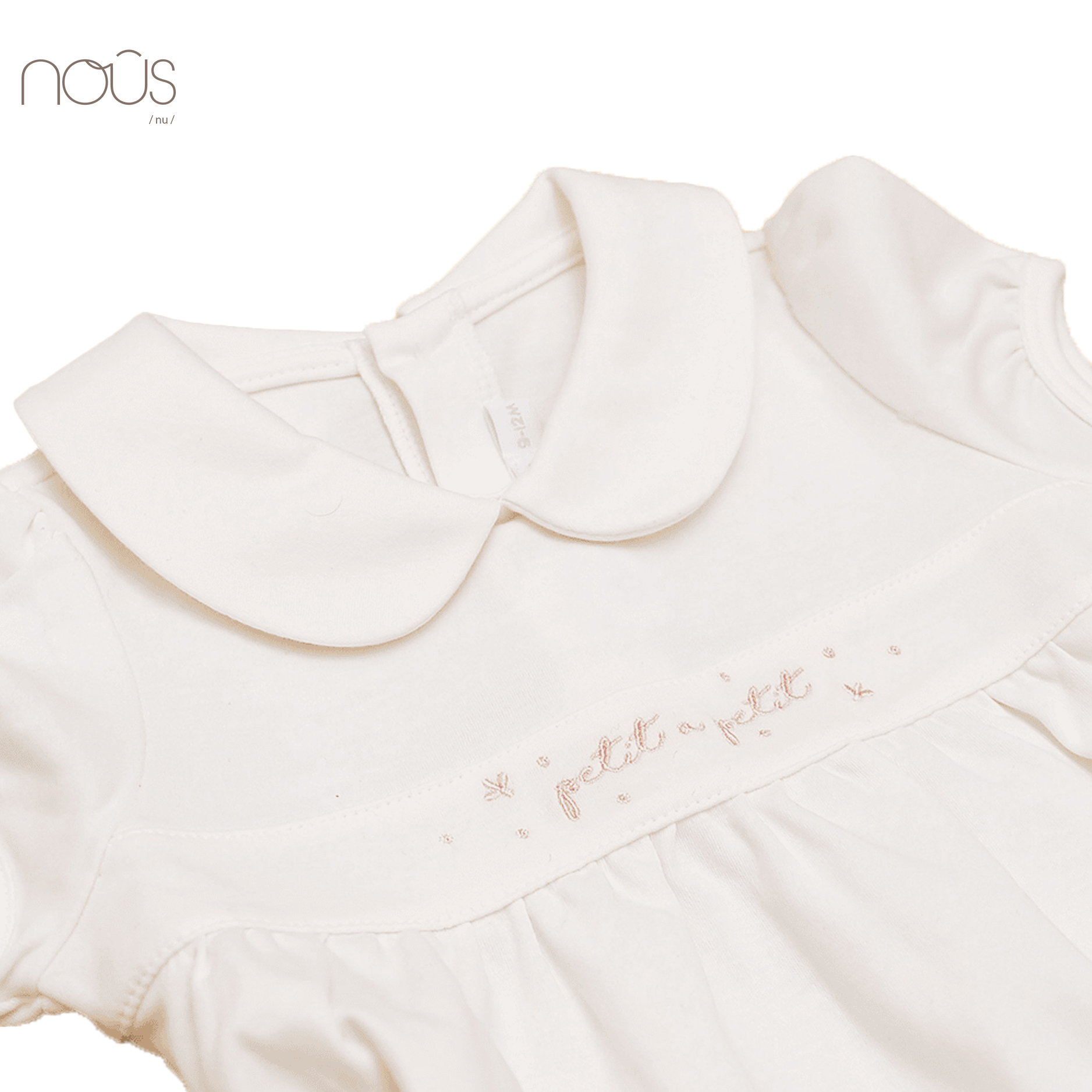 Bộ Body cộc màu trắng thêu chữ