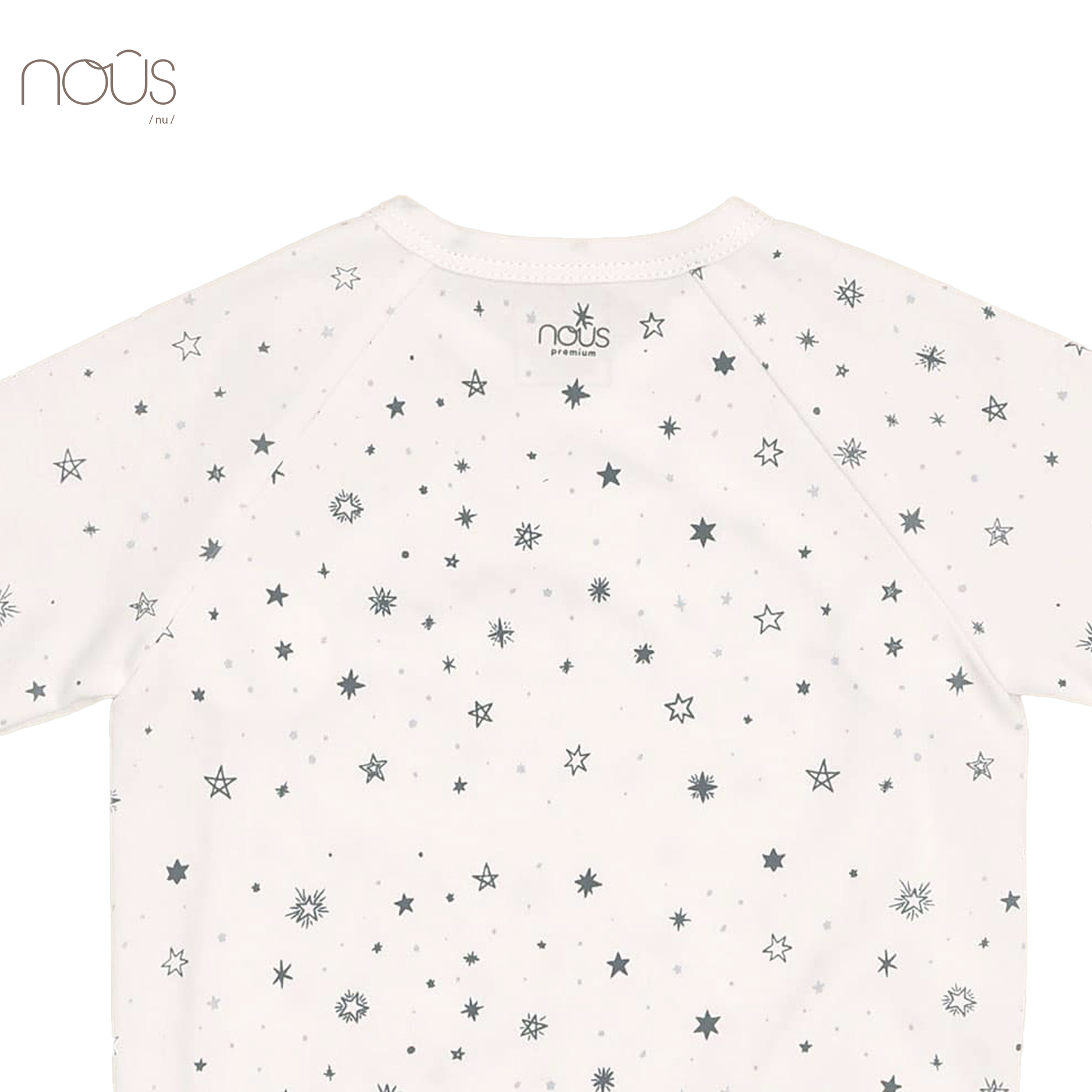 Bộ bodysuit cài lệch dài tay sao nhí xanh