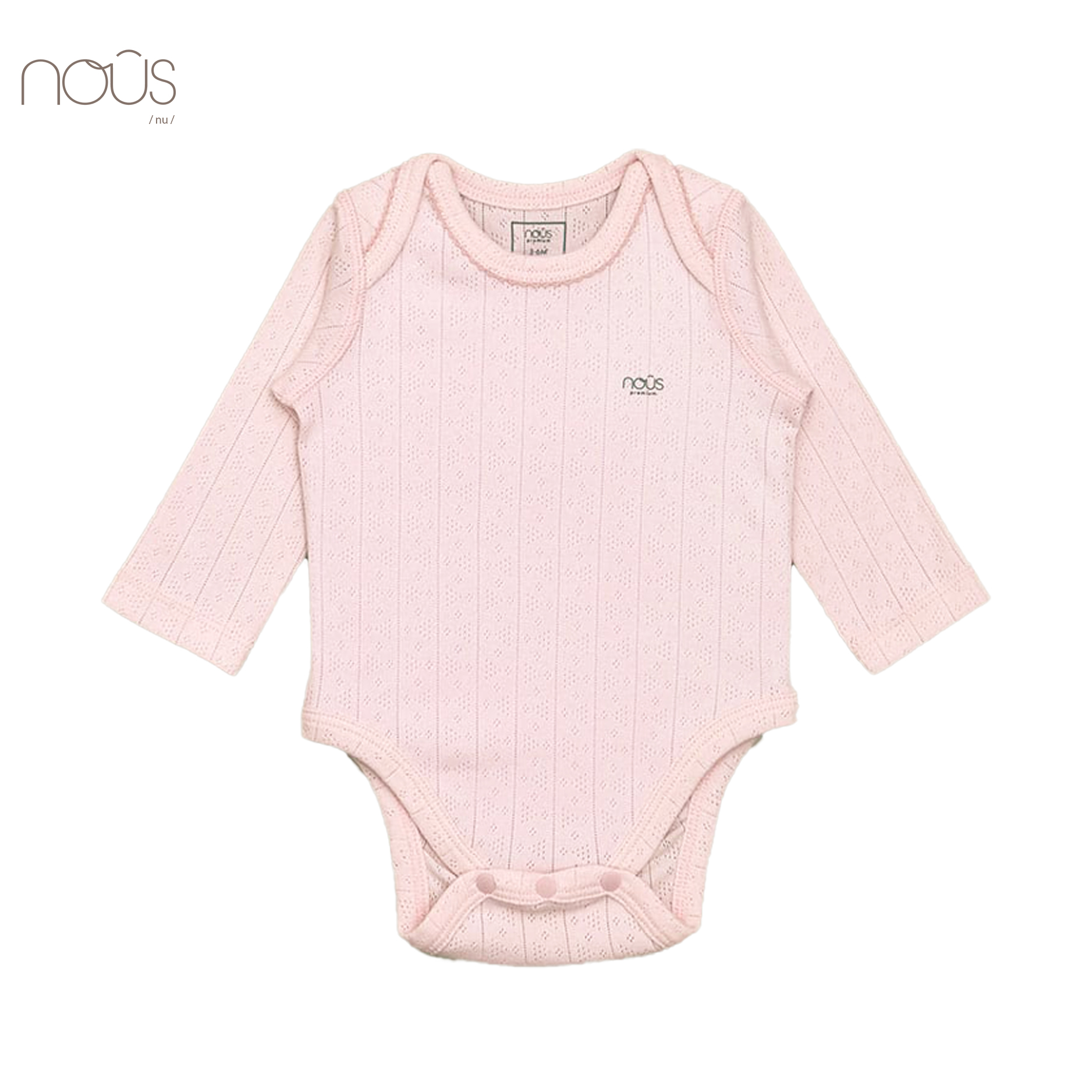 Bộ Bodysuit dài tay hồng trắng - Set 2 bộ