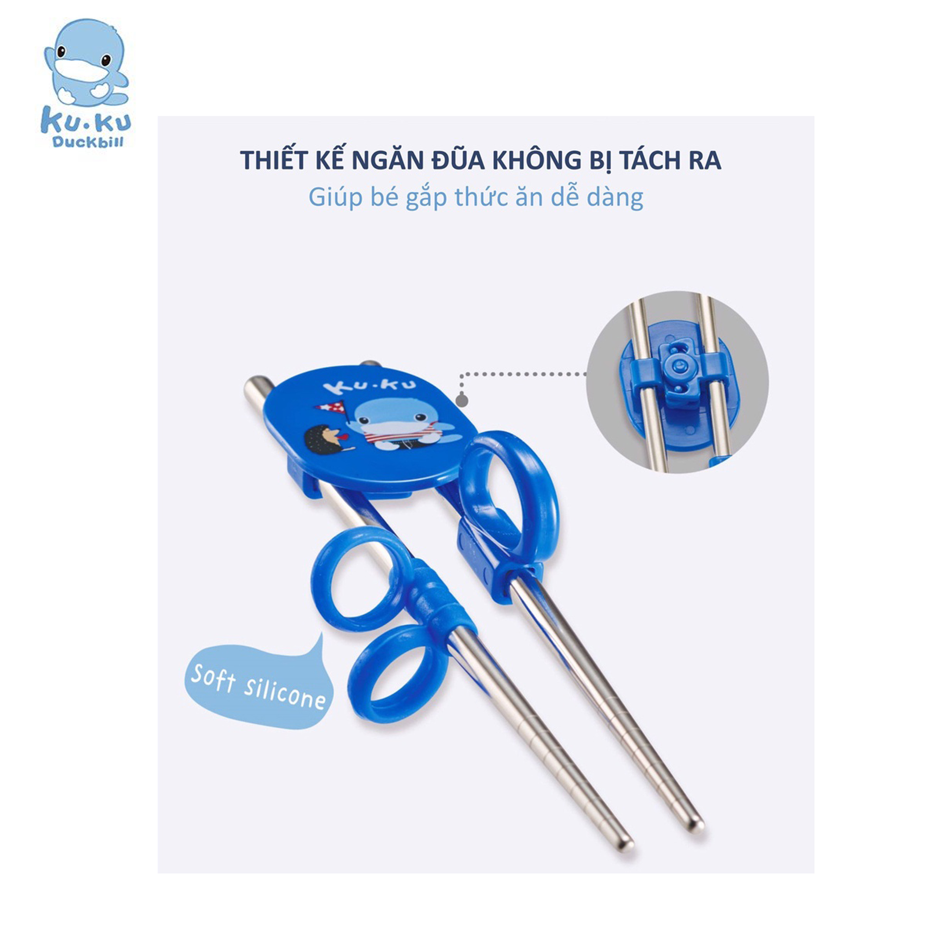 Bộ đũa KUKU cho bé tập ăn dặm từ 2 tuổi