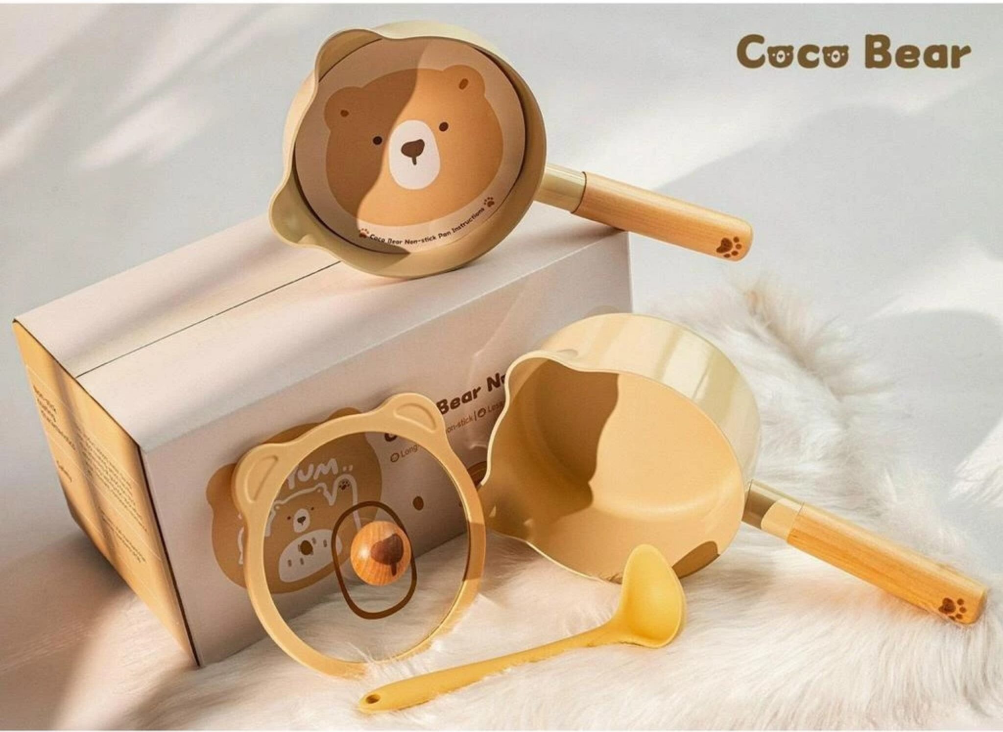 Nồi chảo gấu Coco Bear chế biến đồ ăn dặm cho bé (16cm)