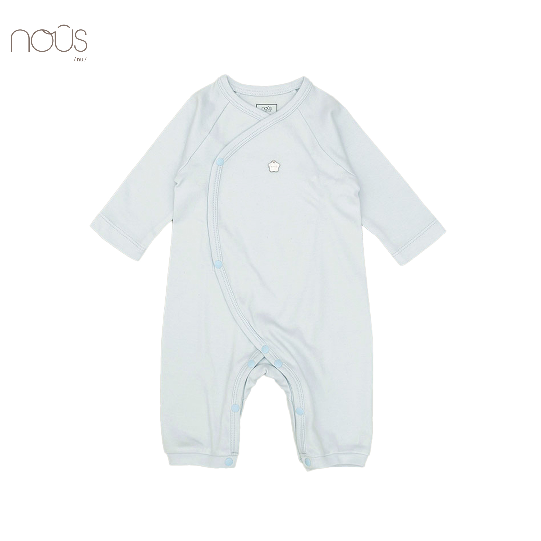 Bộ Romper cài lệch xanh