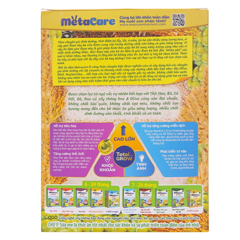 Bột ăn dặm MetaCare 4 gói vị mặn - 200g (7 - 24 tháng)